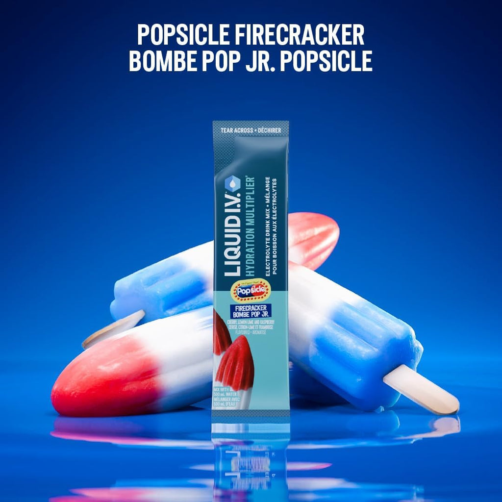 Hydration Multiplier Electrolyte Drink Mix - Enhanced Hydration Electrolyte Powder with Vitamins B3, B5, B6, B12 and C -18X On-The-Go Sticks for Workout and Travel - Firecracker