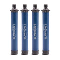 Personal Water Filter for Hiking, Camping, Travel, Emergency Preparedness, and Disaster Relief, 4 Pack, Navy