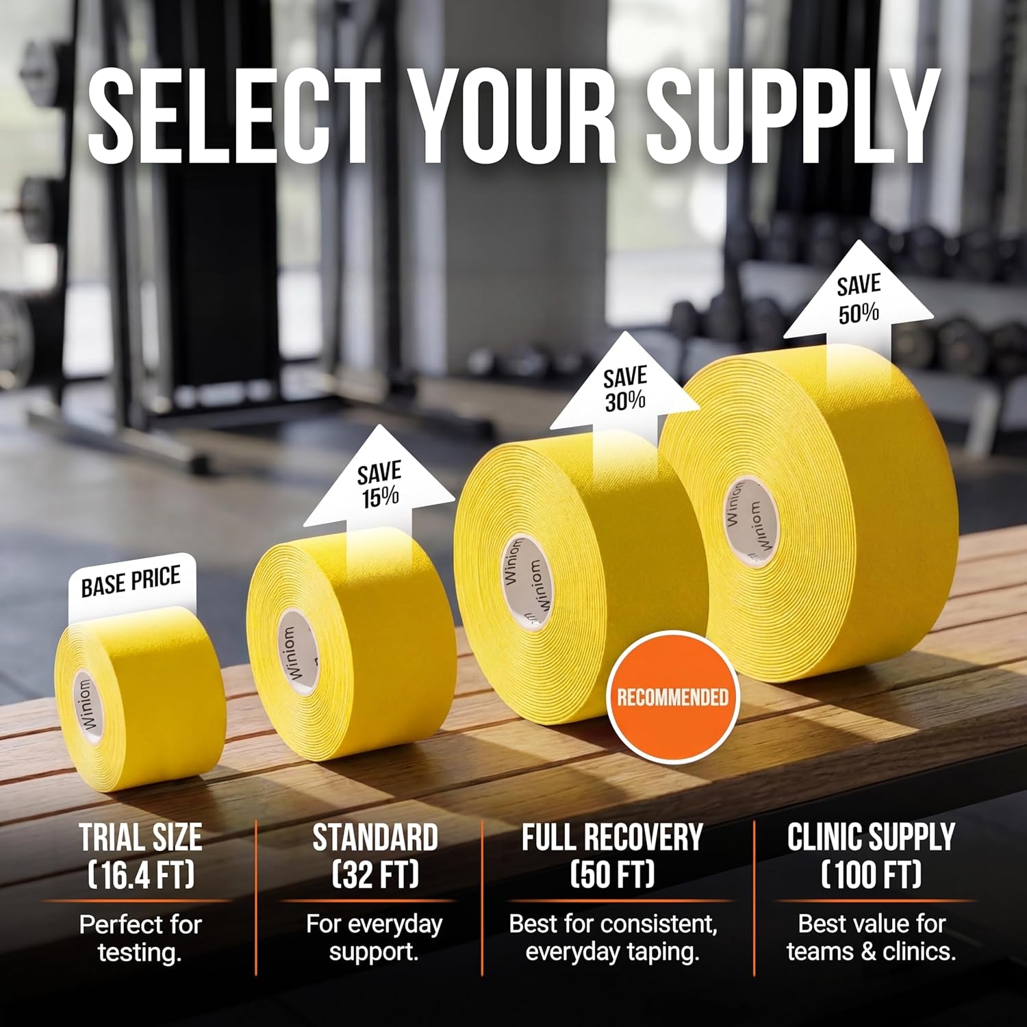 Kinesiology Tape-Incredible Support for Athletic Sports and Recovery+Free Taping Guide - Uncut 2 Inch 16.4 Feet Roll (Sunny Yellow + Free Taping Guide, Pack of 1)