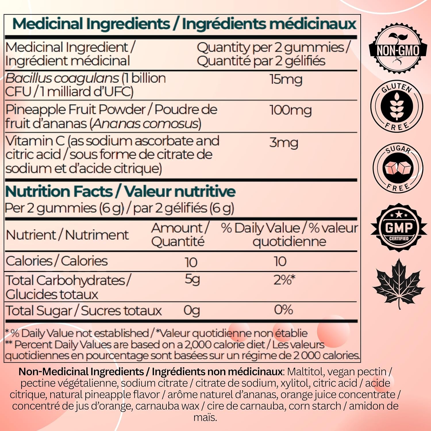 Feminine Balance Gummies – Proudly Canadian Premium Vegan, Probiotic + Vitamin C – Sugar-Free, Refreshing Pineapple Flavor – Supports Women’S Ph, Gut & Immune Health Naturally – Non-Gmo, Gluten-Free, 60 Delicious Gummies