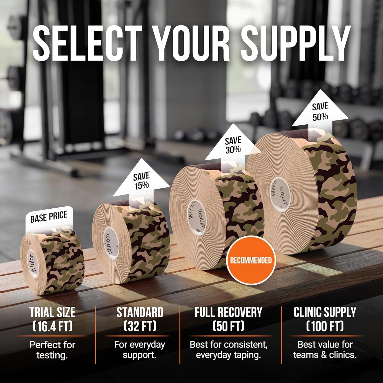Kinesiology Tape-Incredible Support for Athletic Sports and Recovery+Free Taping Guide - Uncut 2 Inch 16.4 Feet Roll (Forest Camo + Free Taping Guide, Pack of 1)