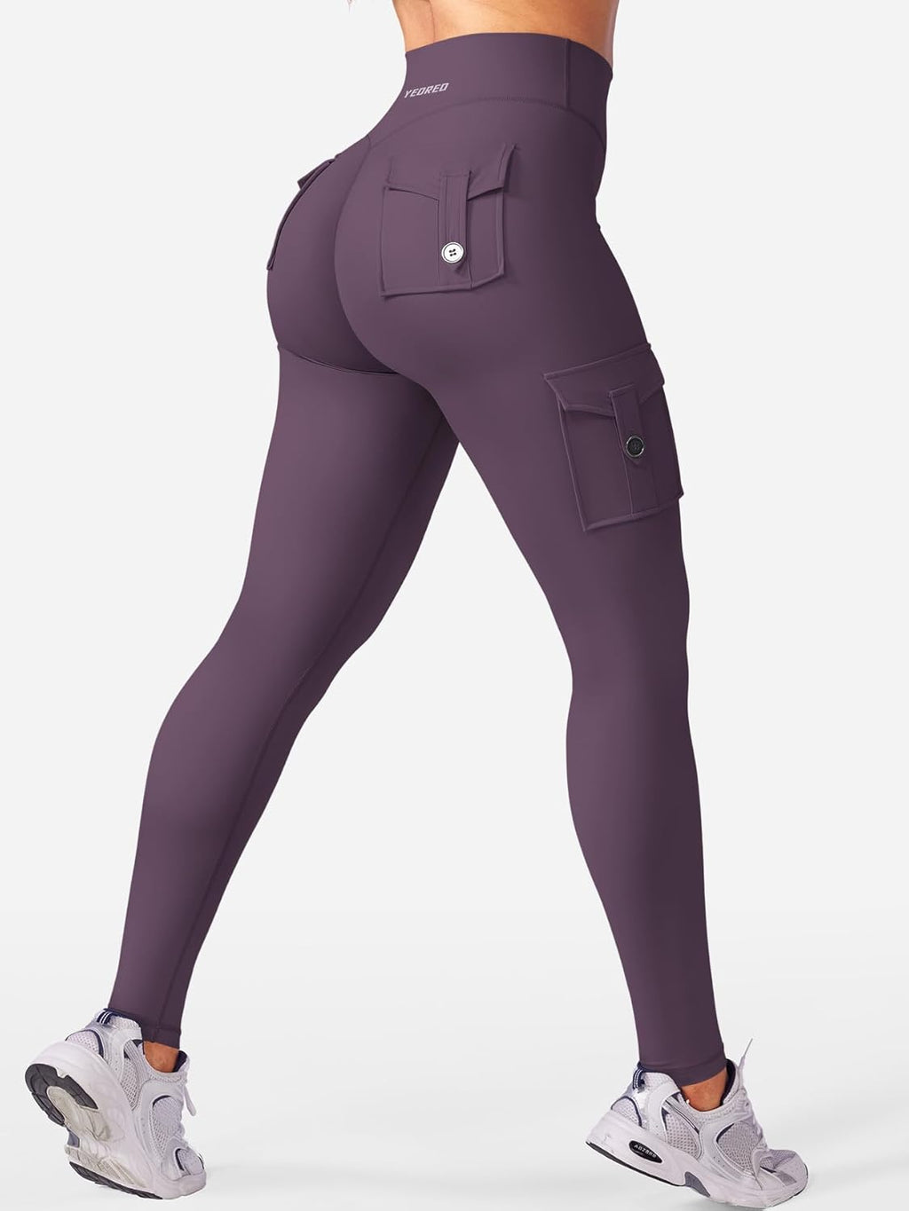 Workout Cargo Leggings with Pockets for Women No Front Seam Hidden Scrunch Hedda Leggings Compression Gym Yoga Pants