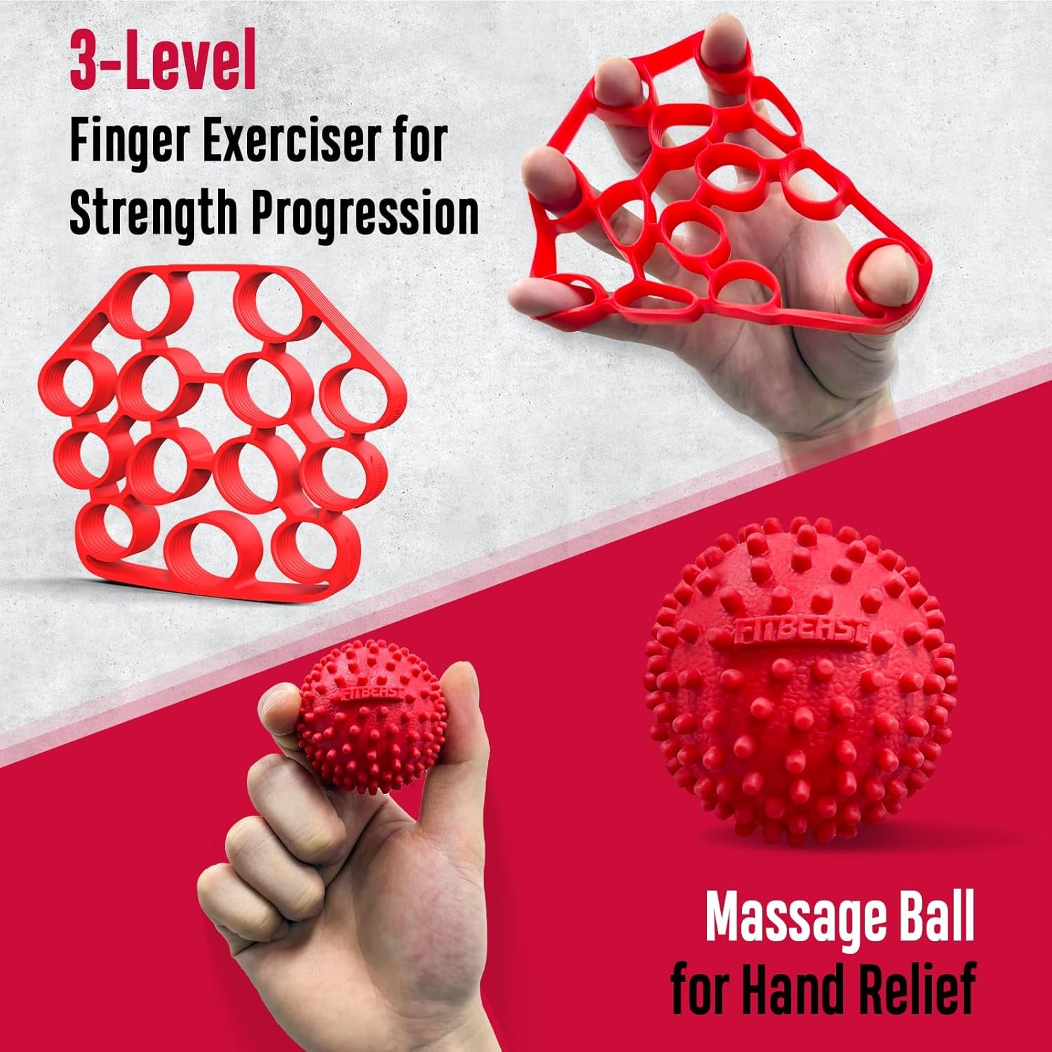 Grip Strength Trainer, Hand Gripper Strengthener Kit - 6 Pack with Adjustable Resistance Forearm Strengthener, Forearm Exerciser and Massage Balls for Hand Therapy, Grip Training