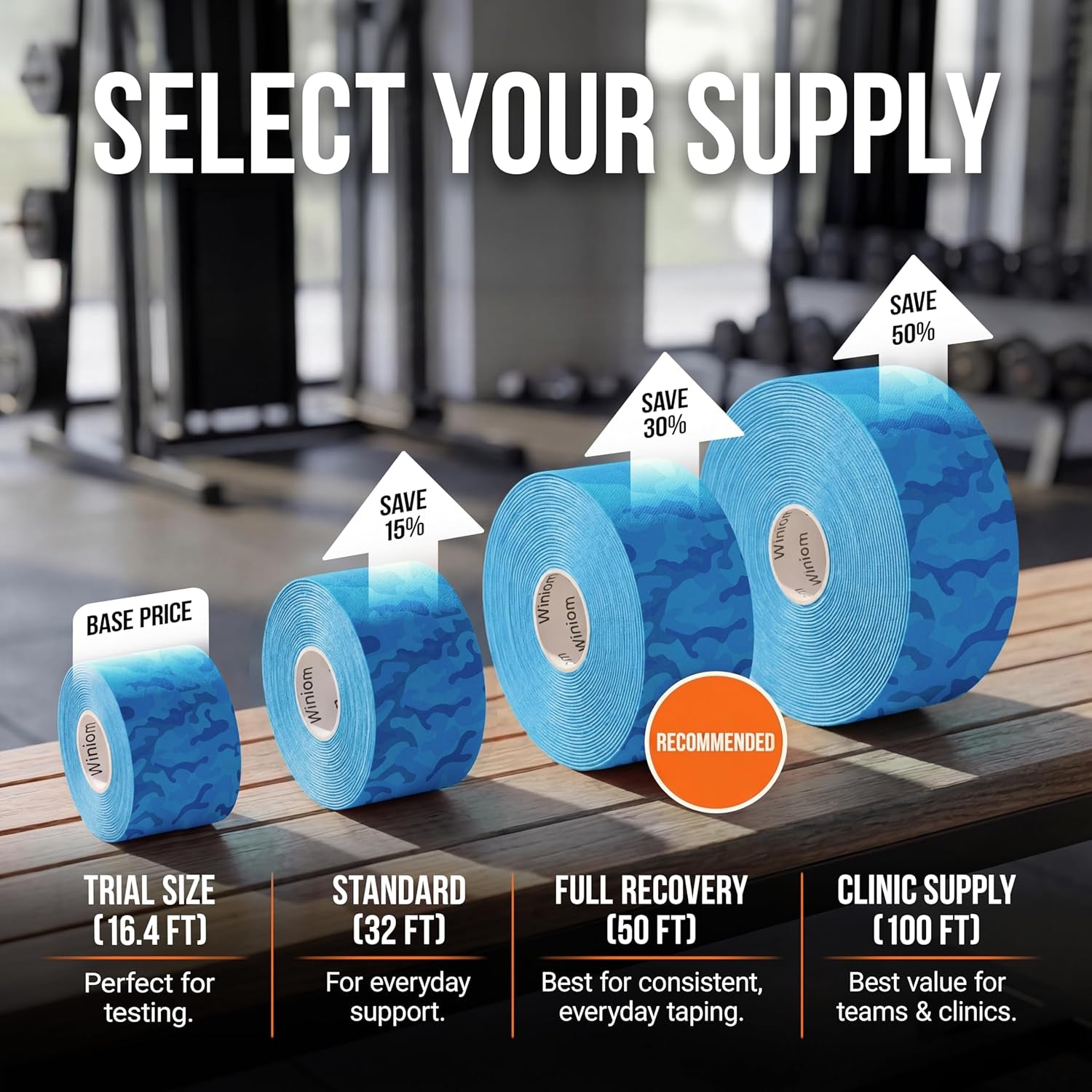 Kinesiology Tape-Incredible Support for Athletic Sports and Recovery+Free Taping Guide - Uncut 2 Inch 16.4 Feet Roll (Electric Blue Camo + Free Taping Guide, Pack of 1)