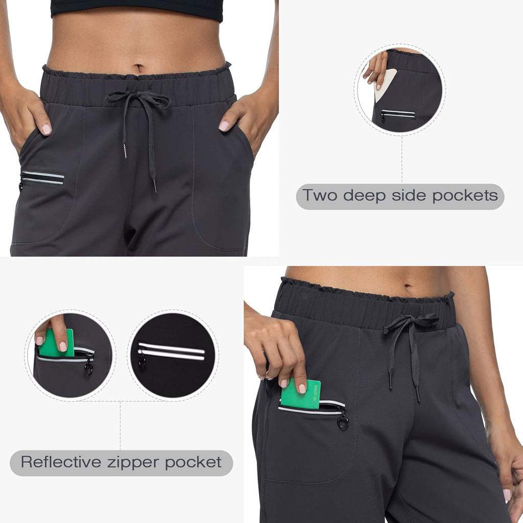 Joggers for Women with Pockets Elastic Waist Workout Sport Gym Pants Comfy Lounge Yoga Running Pants