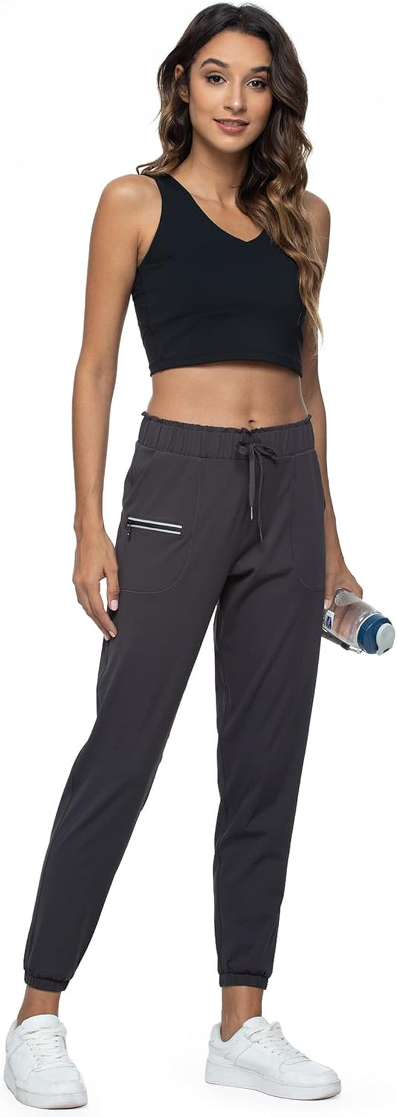 Joggers for Women with Pockets Elastic Waist Workout Sport Gym Pants Comfy Lounge Yoga Running Pants