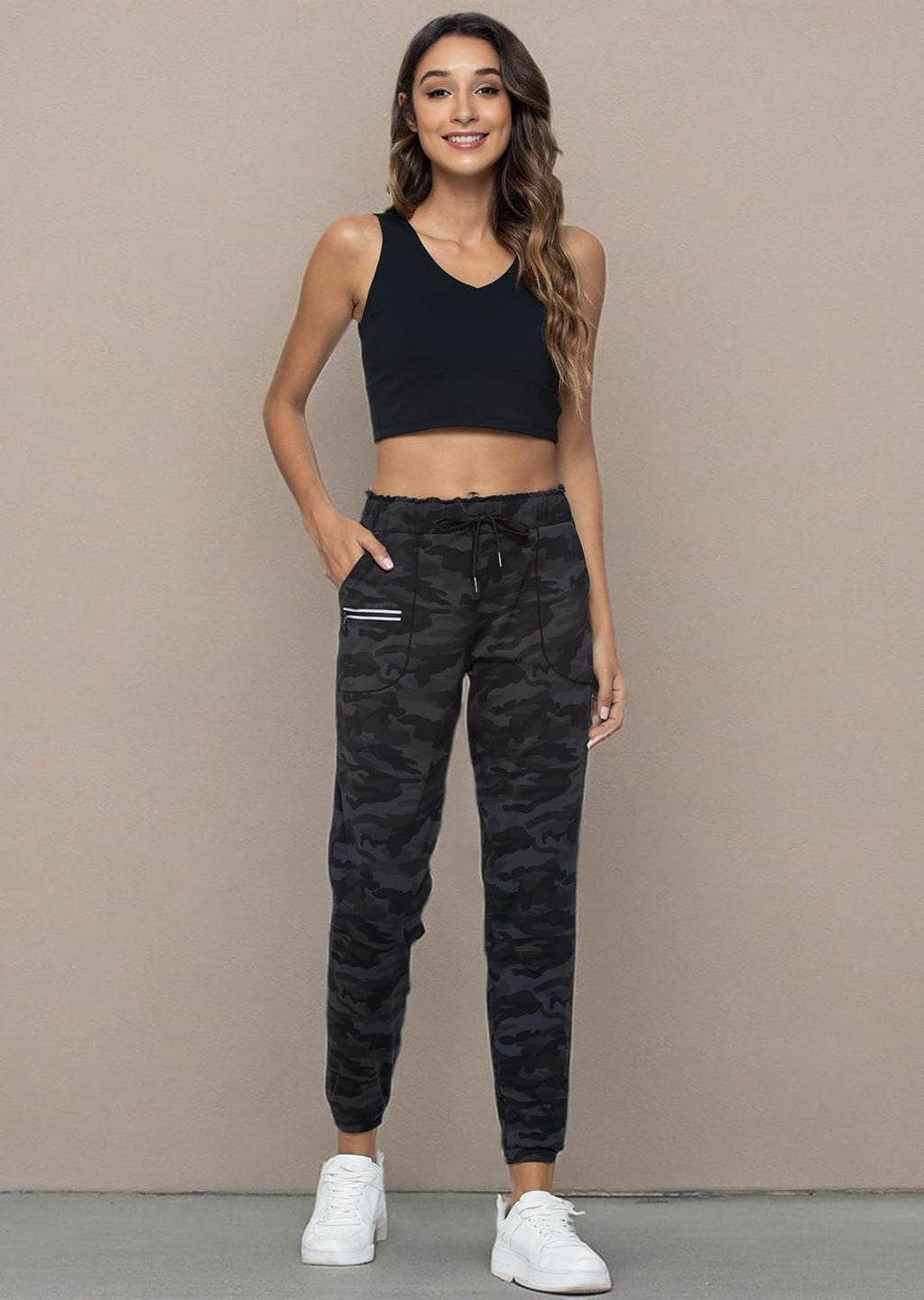 Joggers for Women with Pockets Elastic Waist Workout Sport Gym Pants Comfy Lounge Yoga Running Pants