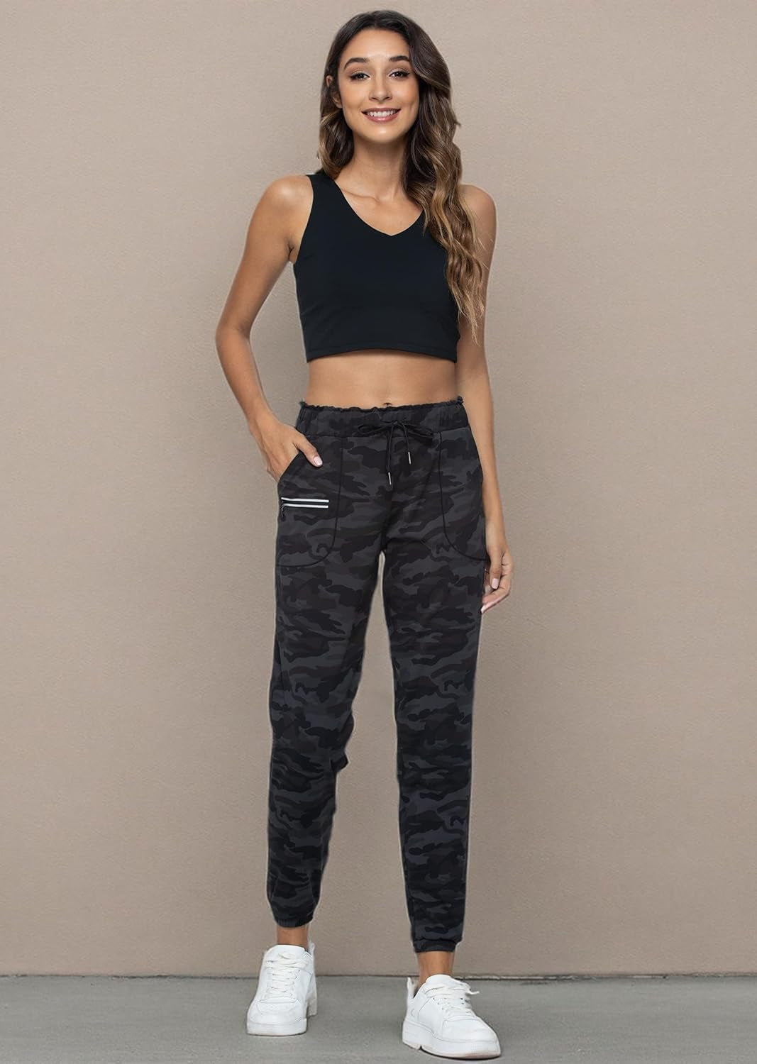 Joggers for Women with Pockets Elastic Waist Workout Sport Gym Pants Comfy Lounge Yoga Running Pants
