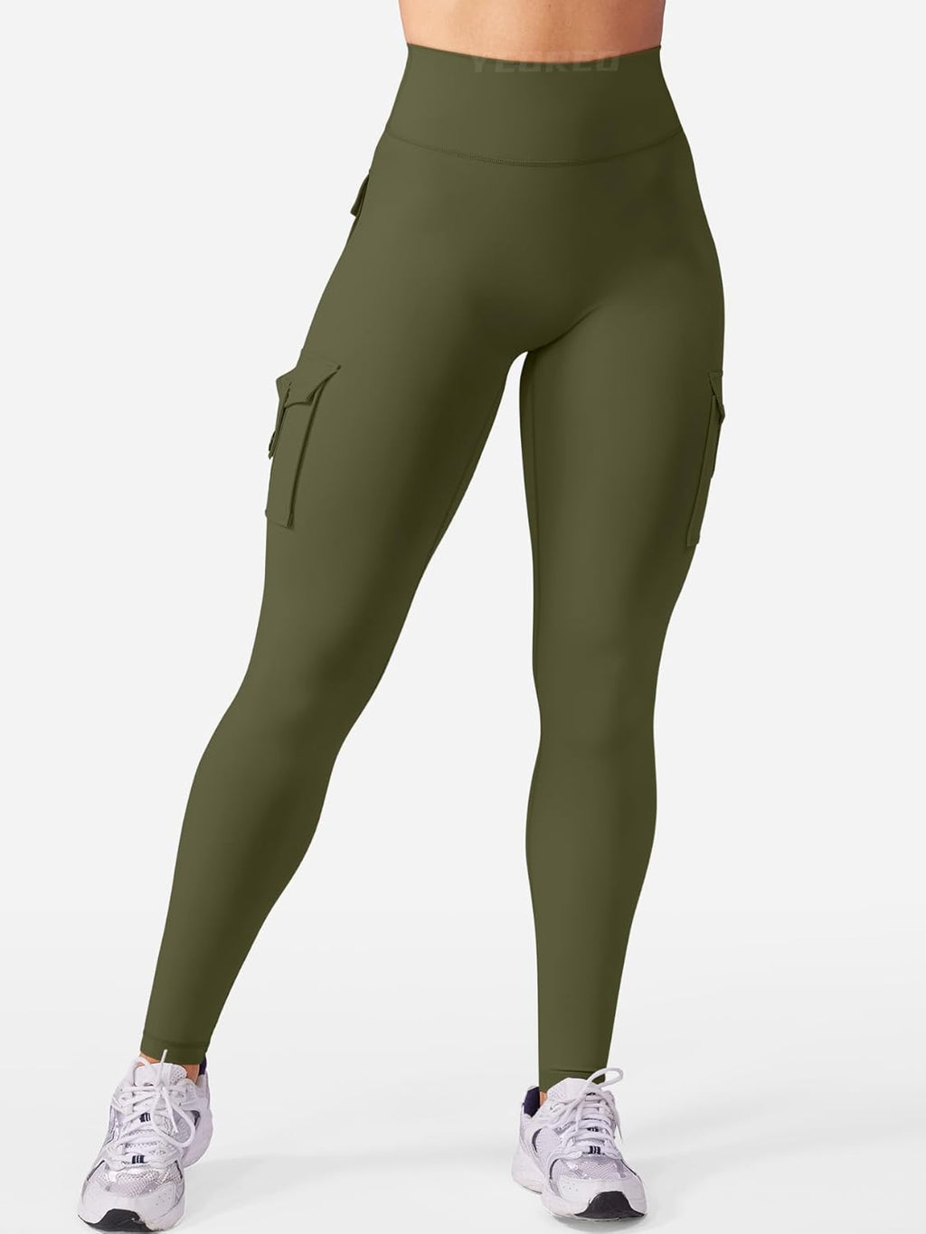 Workout Cargo Leggings with Pockets for Women No Front Seam Hidden Scrunch Hedda Leggings Compression Gym Yoga Pants