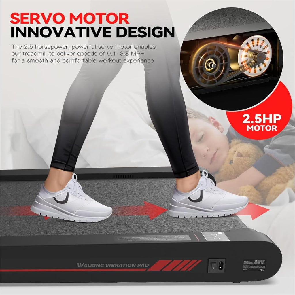 4 in 1 Walking Vibration Pad Treadmill, Walking Treadmill Pad for Home with Remote Control and APP