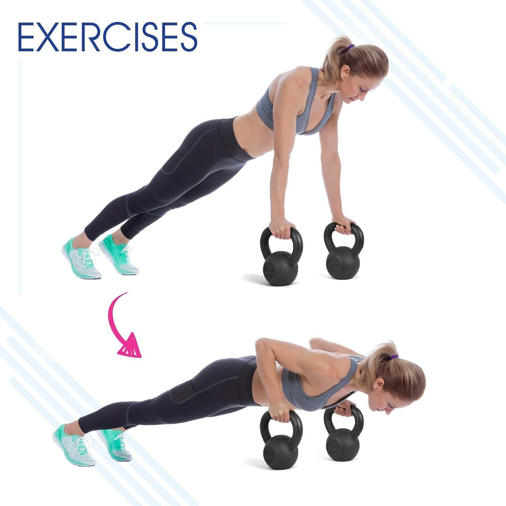 5-50 Lbs Cast Iron Kettlebell for Dumbbell Weights Exercises, Gym, Full Body Home Workout Equipment, Push Up, Grip and Strength Training