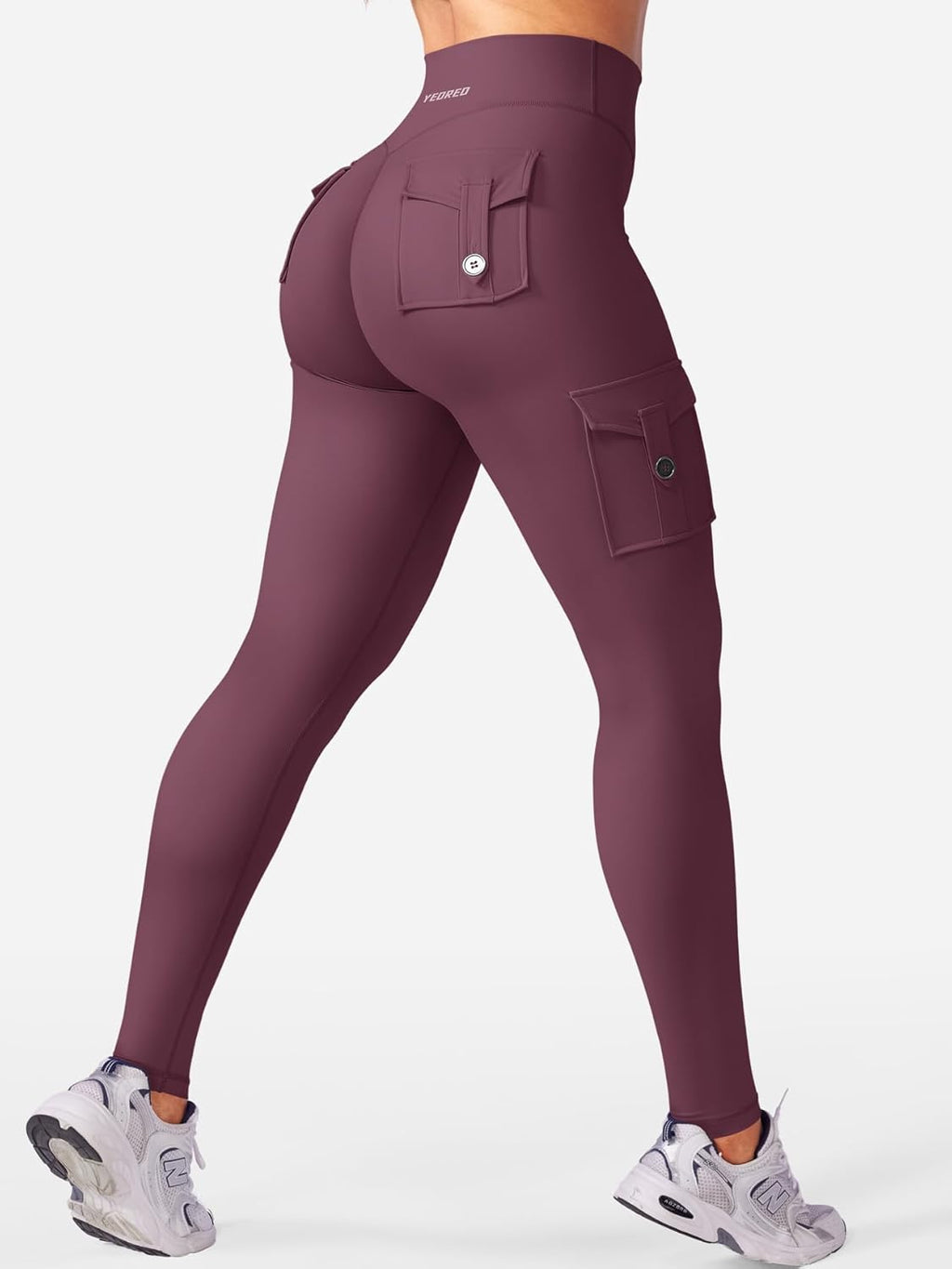 Workout Cargo Leggings with Pockets for Women No Front Seam Hidden Scrunch Hedda Leggings Compression Gym Yoga Pants