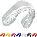 Mouthguard Strapless Slim Fit, Adults and Junior with Case for Boxing, Basketball, Football, MMA, Martial Arts, Hockey and All Contact Sports (Junior (<11 Years), Clear)