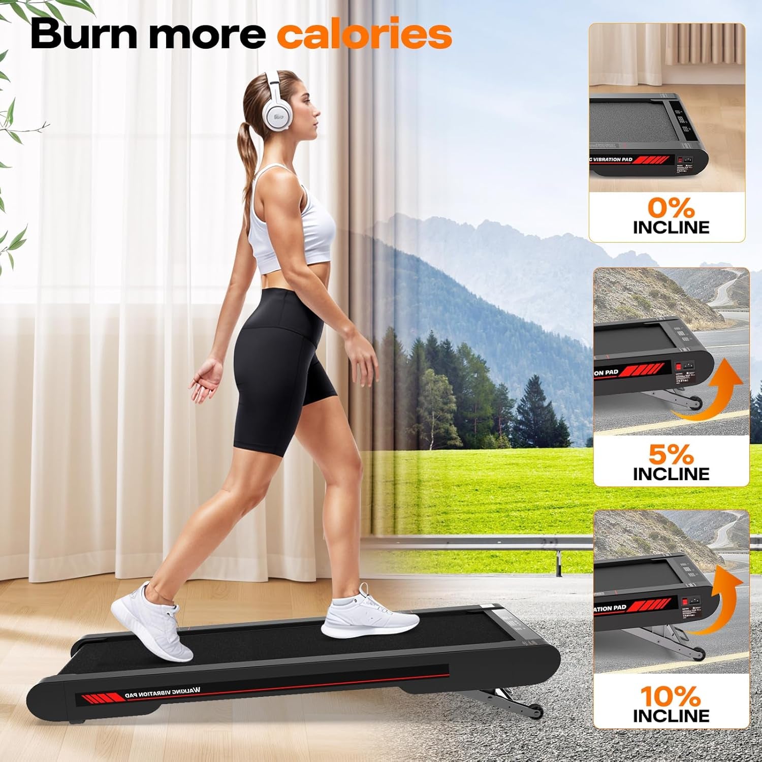 4 in 1 Walking Vibration Pad Treadmill, Walking Treadmill Pad for Home with Remote Control and APP
