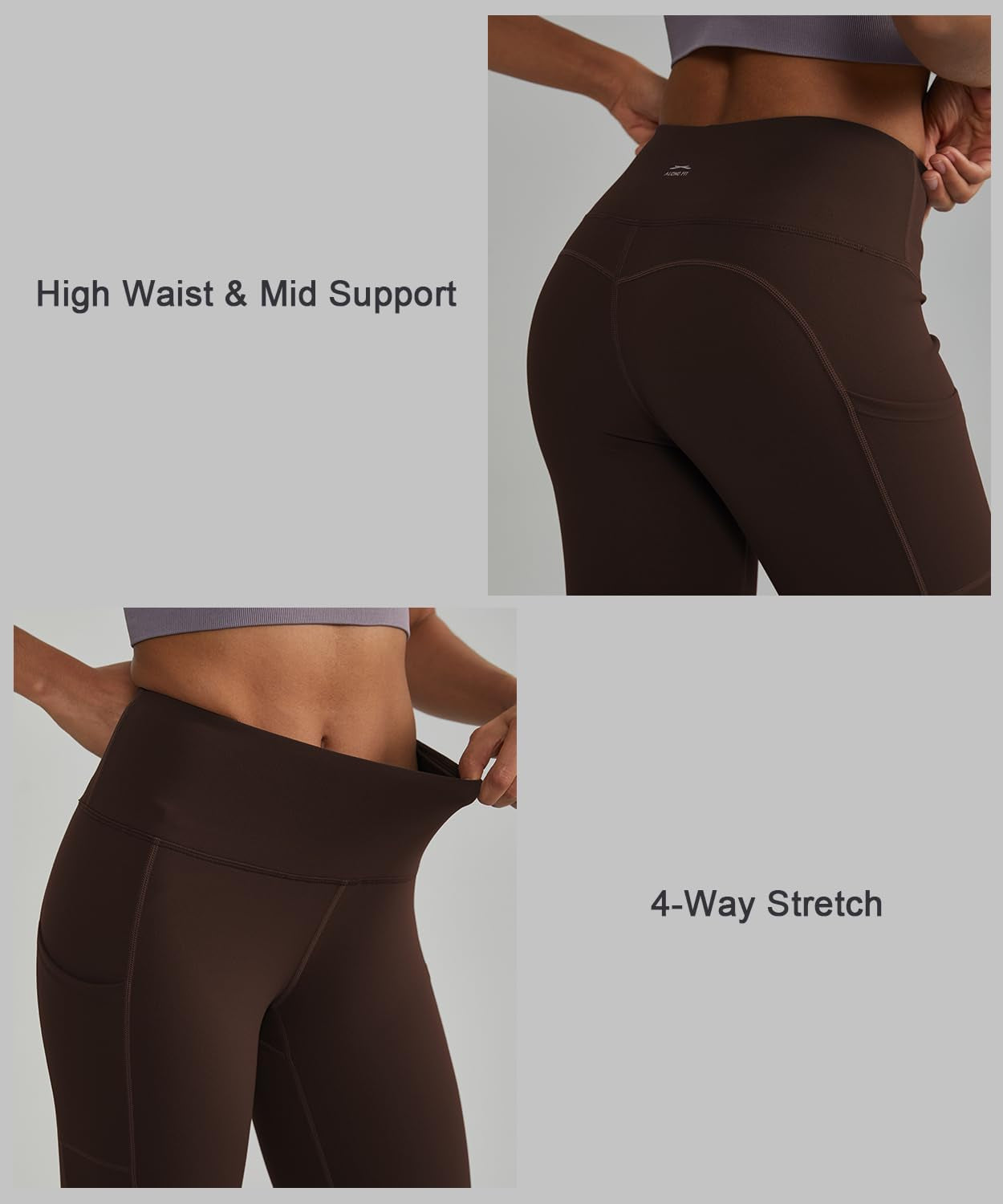 Leggings for Women with 3 Pockets Buttery Soft High Waisted Yoga Pants Non-See-Through Full-Length Tights