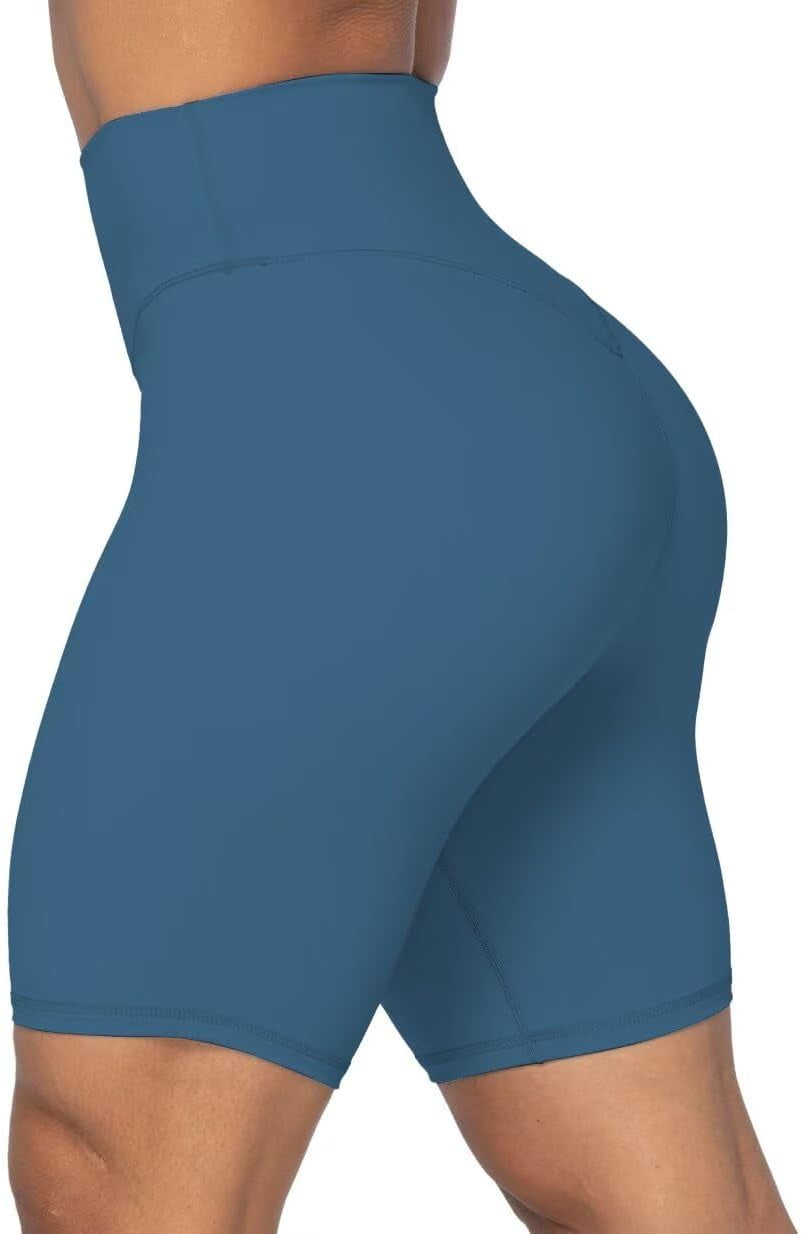 High Waist Biker Shorts for Women No Front Seam Soft Yoga Workout Gym Bike Shorts Tummy Control Squat Proof