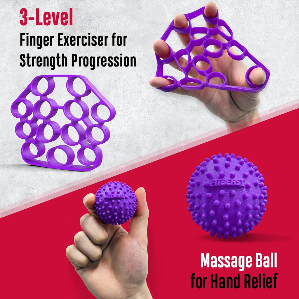 Grip Strength Trainer, Hand Gripper Strengthener Kit - 6 Pack with Adjustable Resistance Forearm Strengthener, Forearm Exerciser and Massage Balls for Hand Therapy, Grip Training