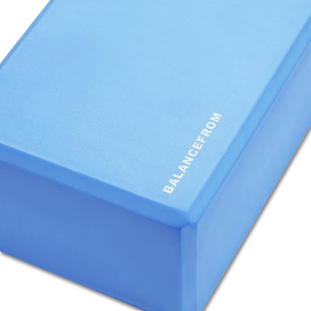Balancefrom Set of 2 High Density Yoga Blocks, 9"X6"X4" Each, Pair, Multiple Colors