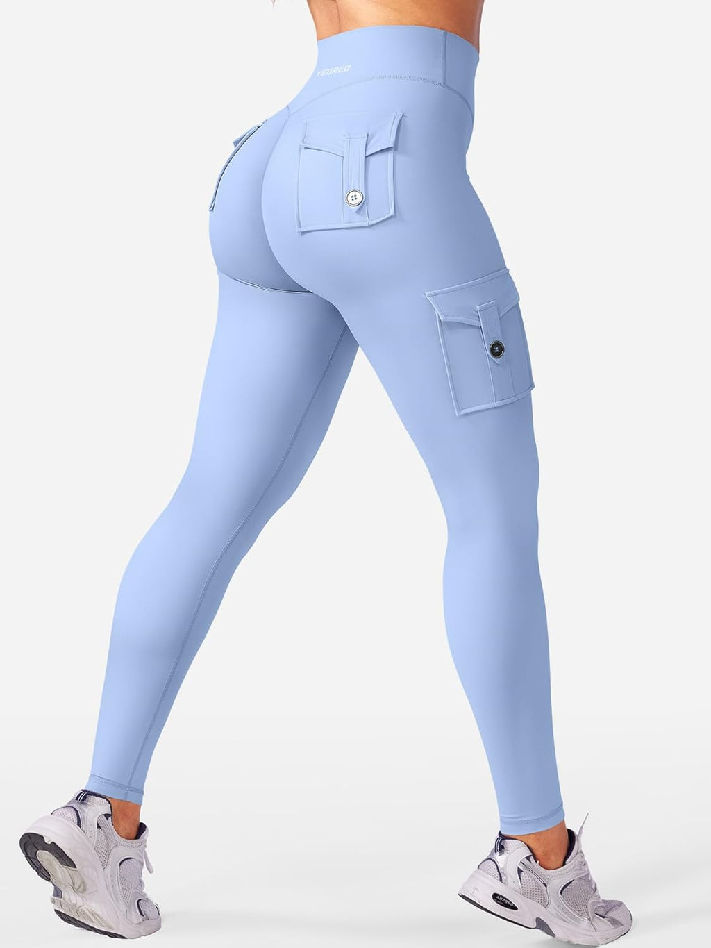 Workout Cargo Leggings with Pockets for Women No Front Seam Hidden Scrunch Hedda Leggings Compression Gym Yoga Pants