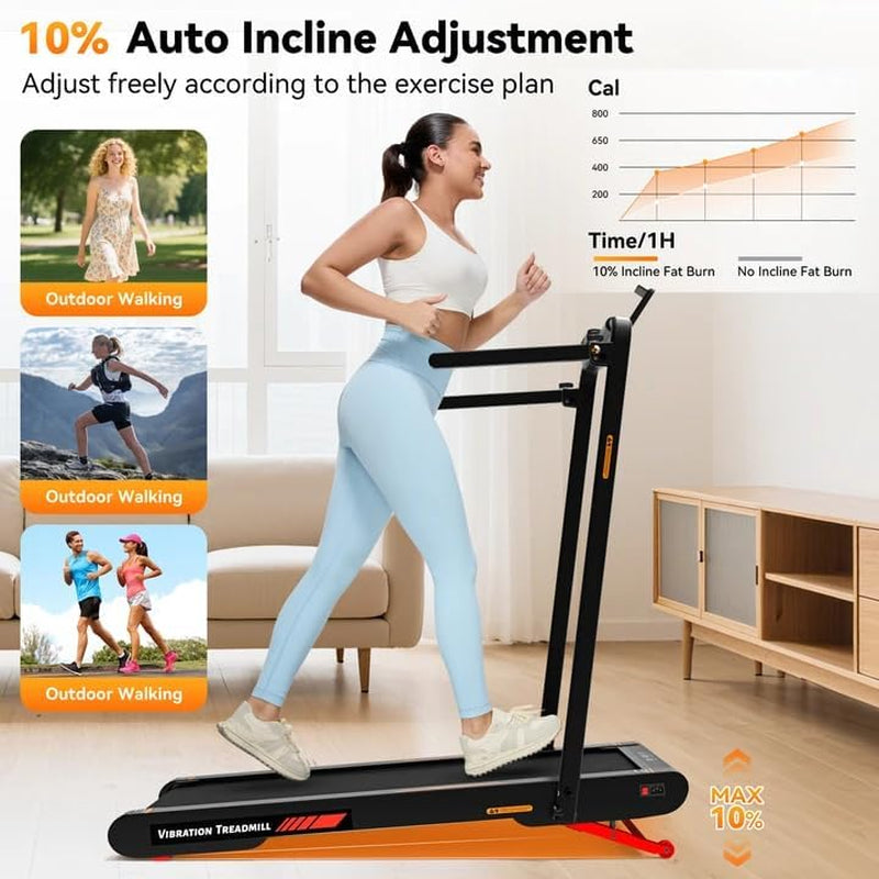 4 in 1 Walking Vibration Pad Treadmill, Walking Treadmill Pad for Home with Remote Control and APP