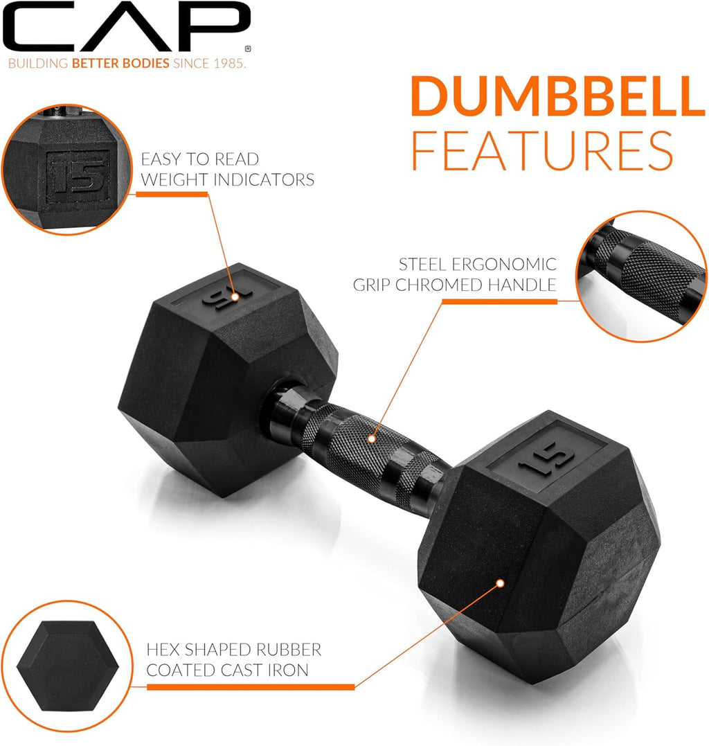 Coated Hex Dumbbell Weight - Pairs | Multiple Options