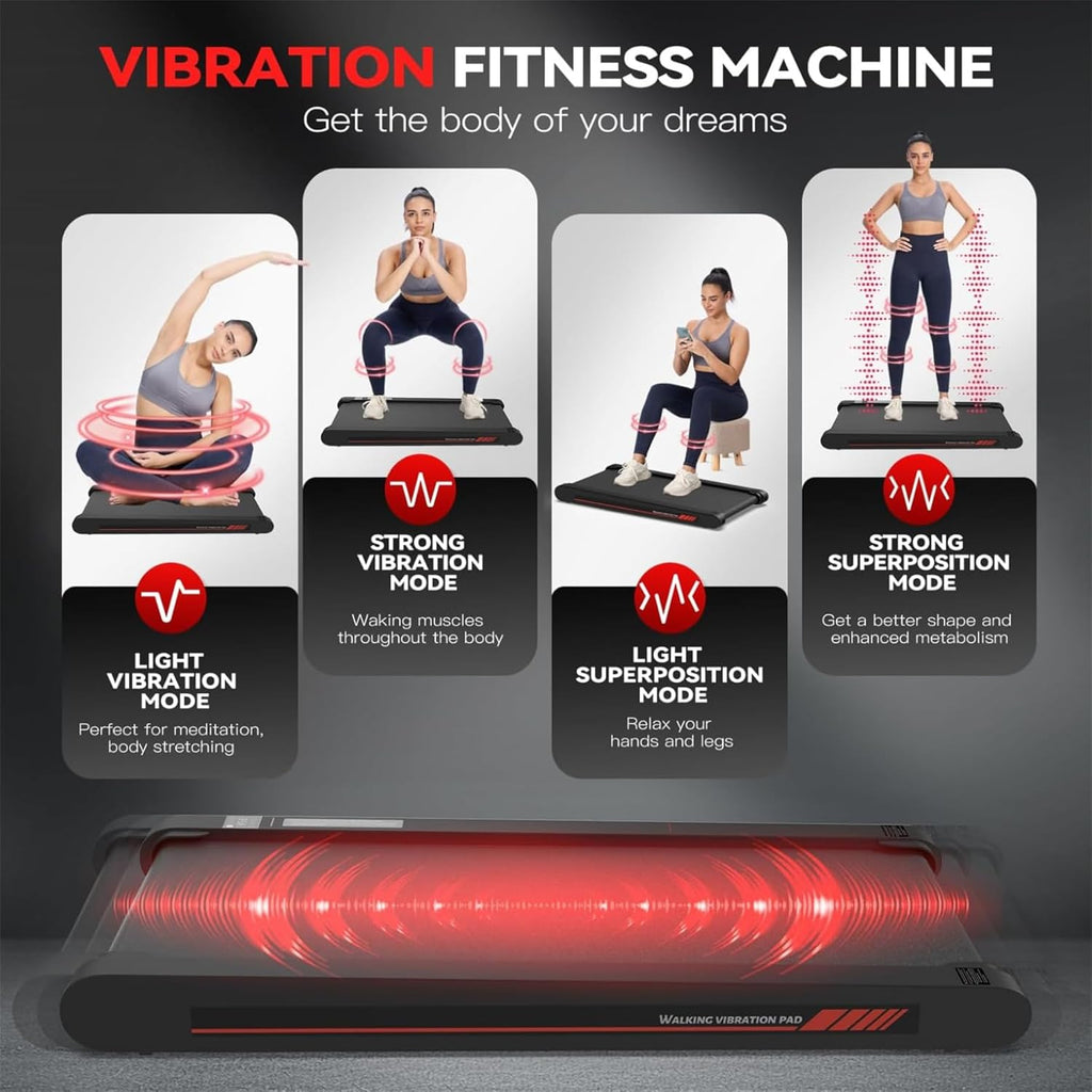 4 in 1 Walking Vibration Pad Treadmill, Walking Treadmill Pad for Home with Remote Control and APP