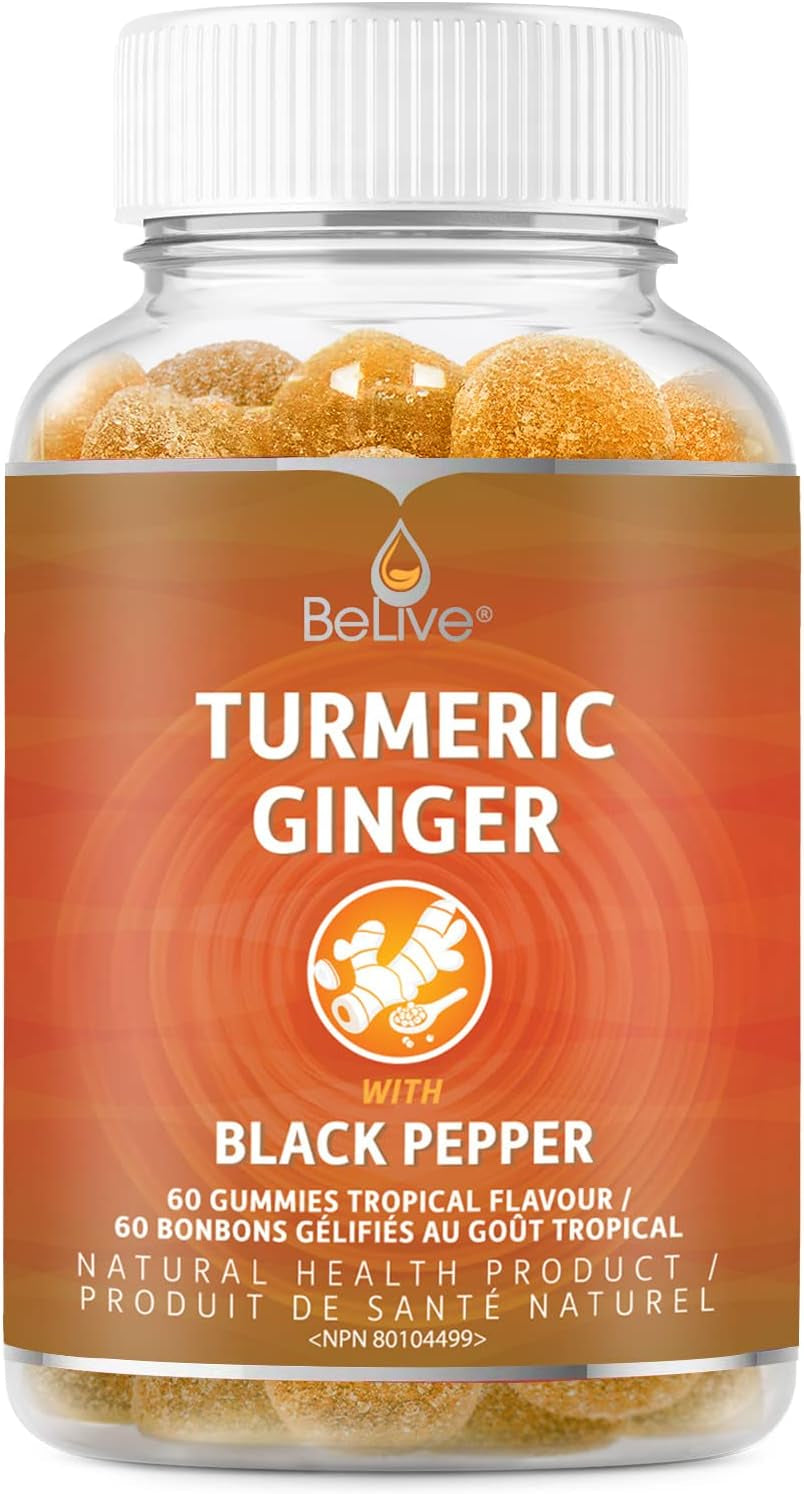 Turmeric Curcumin with Black Pepper & Ginger - 500 Mg of Turmeric and Ginger Supplement for Immune Support, Healthy Skin, and Joint Health - Tropical Flavor | 3-Pack