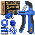 Grip Strength Trainer, Hand Gripper Strengthener Kit - 6 Pack with Adjustable Resistance Forearm Strengthener, Forearm Exerciser and Massage Balls for Hand Therapy, Grip Training