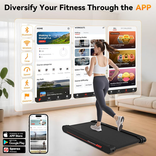 4 in 1 Walking Vibration Pad Treadmill, Walking Treadmill Pad for Home with Remote Control and APP