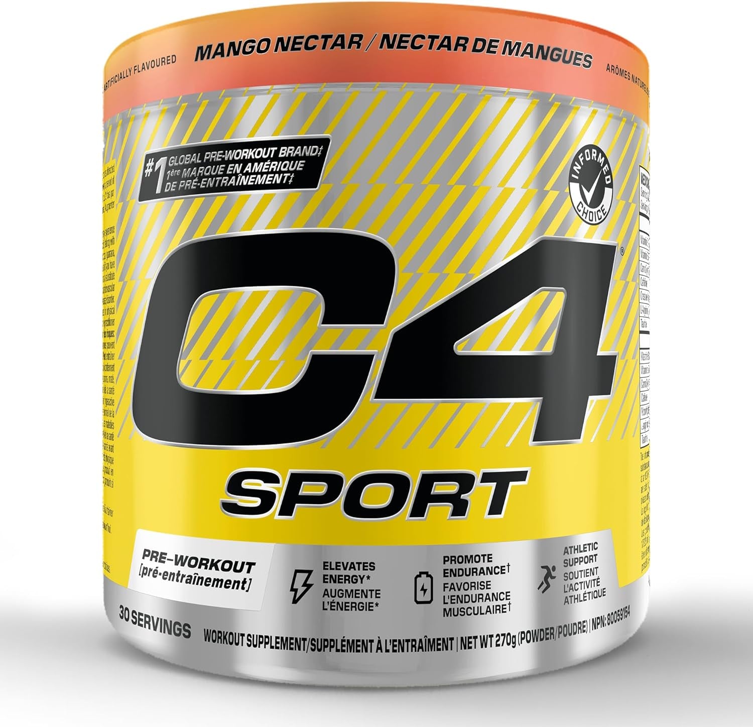 C4 Sport Pre Workout Powder - Preworkout Energy with Creatine, Beta-Alanine, and 135Mg Caffeine - NSF Certified for Sport - Mango Nectar, 30 Servings
