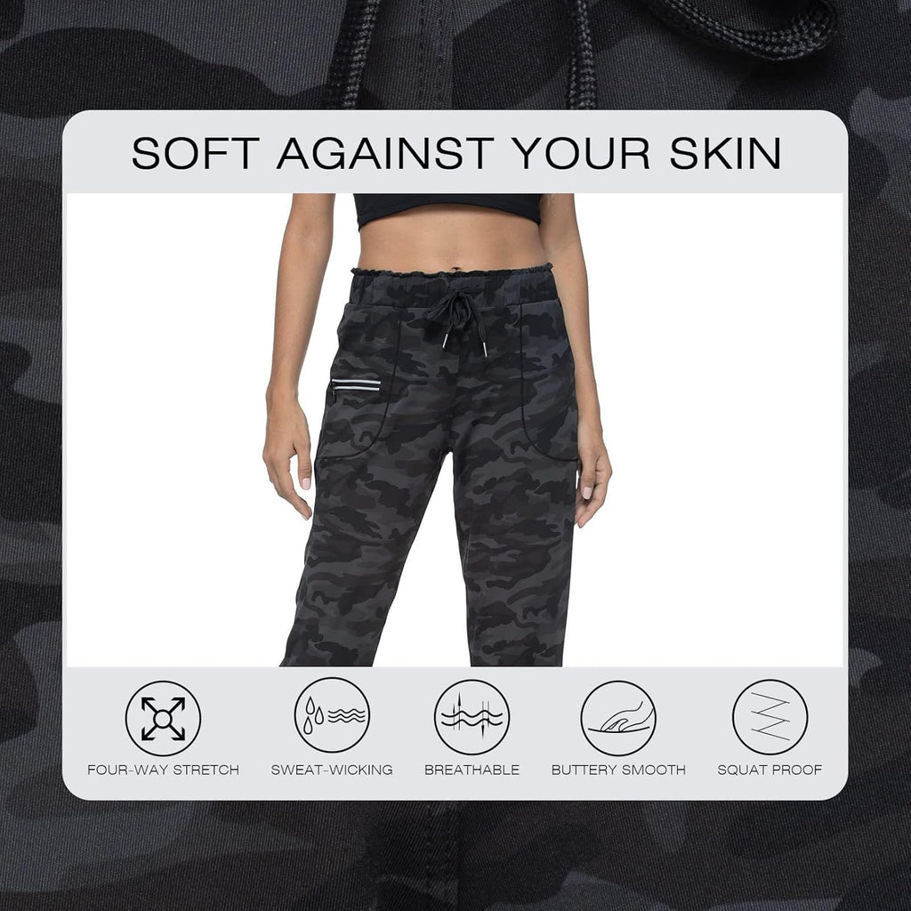 Joggers for Women with Pockets Elastic Waist Workout Sport Gym Pants Comfy Lounge Yoga Running Pants