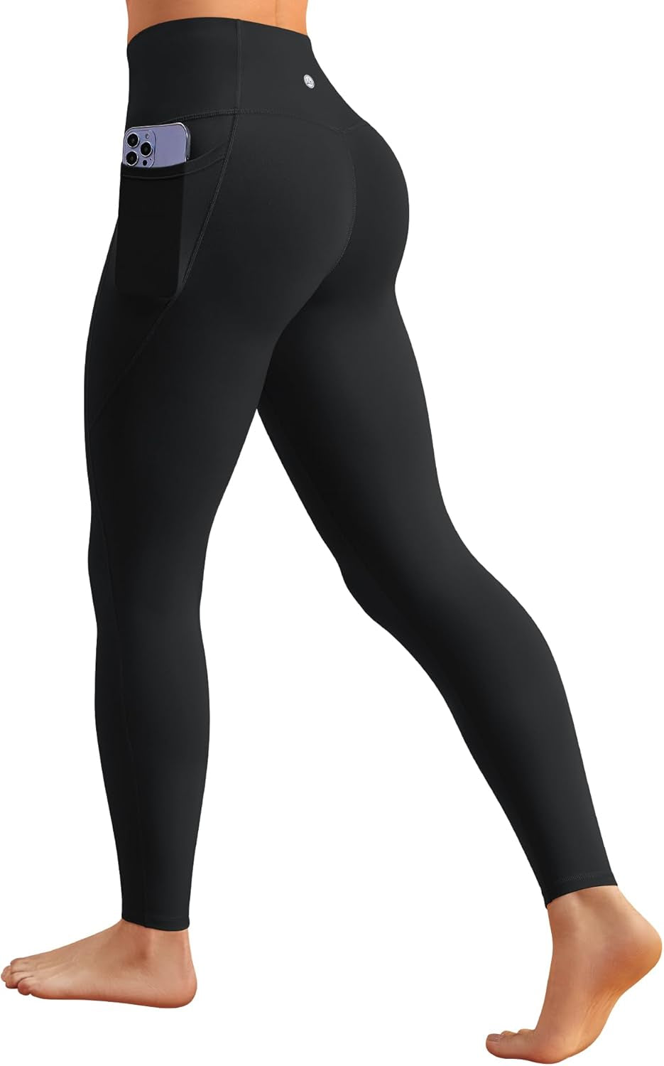 Bareluxe Womens Leggings with Pockets 25" No Front Seam High Waisted Workout Gym Yoga Pants Tights