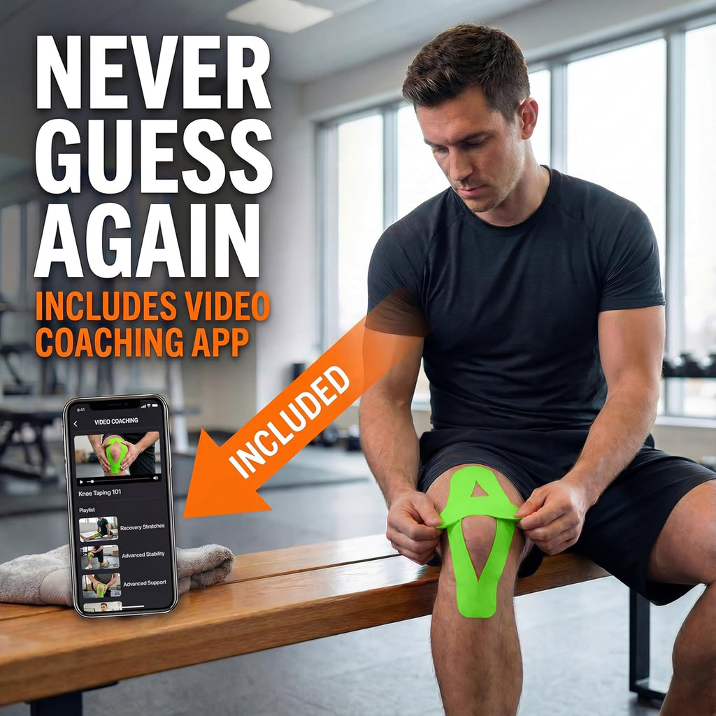 Kinesiology Tape-Incredible Support for Athletic Sports and Recovery+Free Taping Guide - Uncut 2 Inch 16.4 Feet Roll (Lime Green + Free Taping Guide, Pack of 1)