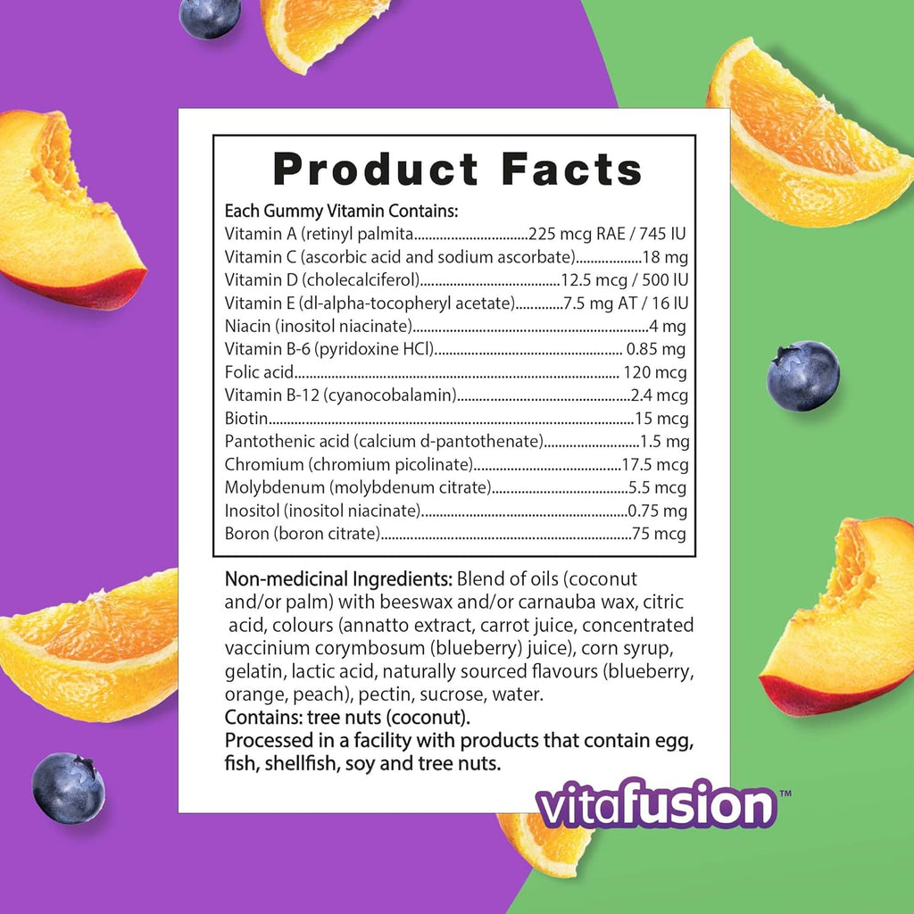 Vitafusion Multivites Gummies - Daily Multivitamin, Helps Maintain Healthy Eyes & Skin, Metabolism, and Immune Function, 12 Essential Nutrients, 75-Day Supply - 150 Count