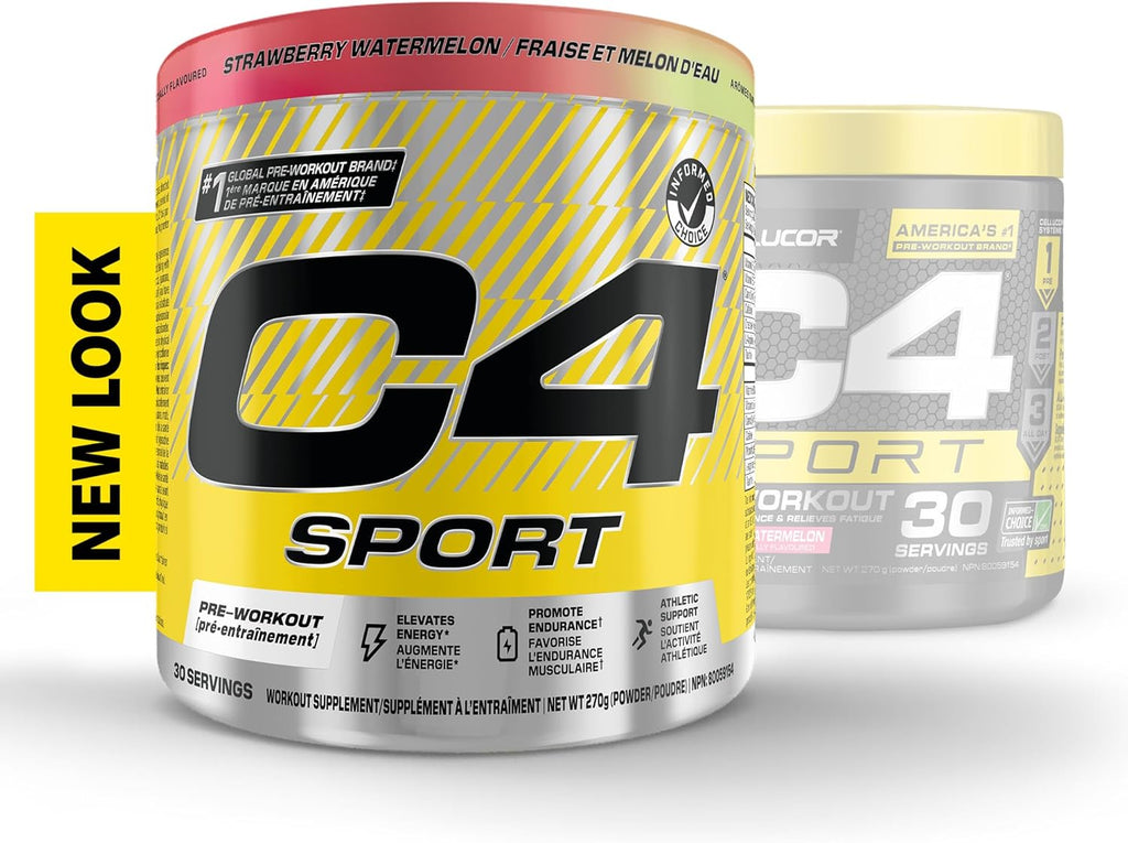C4 Sport Pre Workout Powder - Preworkout Energy with Creatine, Beta-Alanine, and 135Mg Caffeine - NSF Certified for Sport - Strawberry Watermelon, 30 Servings