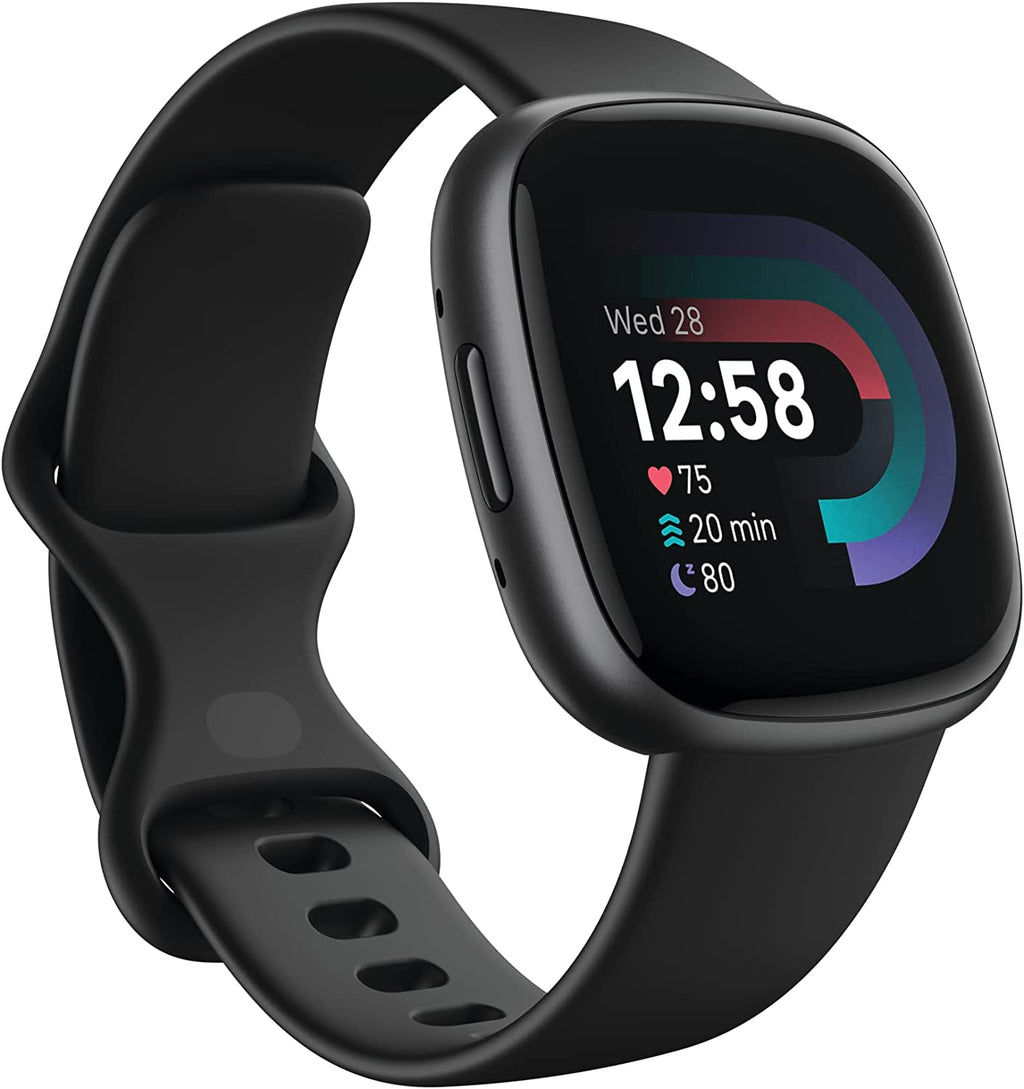 Google  Versa 4 Fitness Smart Watch for Men and Women with Daily Readiness, Gps, 24/7 Heart Rate, 40+ Exercise Modes, Sleep Tracking and More, Black/Graphite, One Size (S and L Bands Included