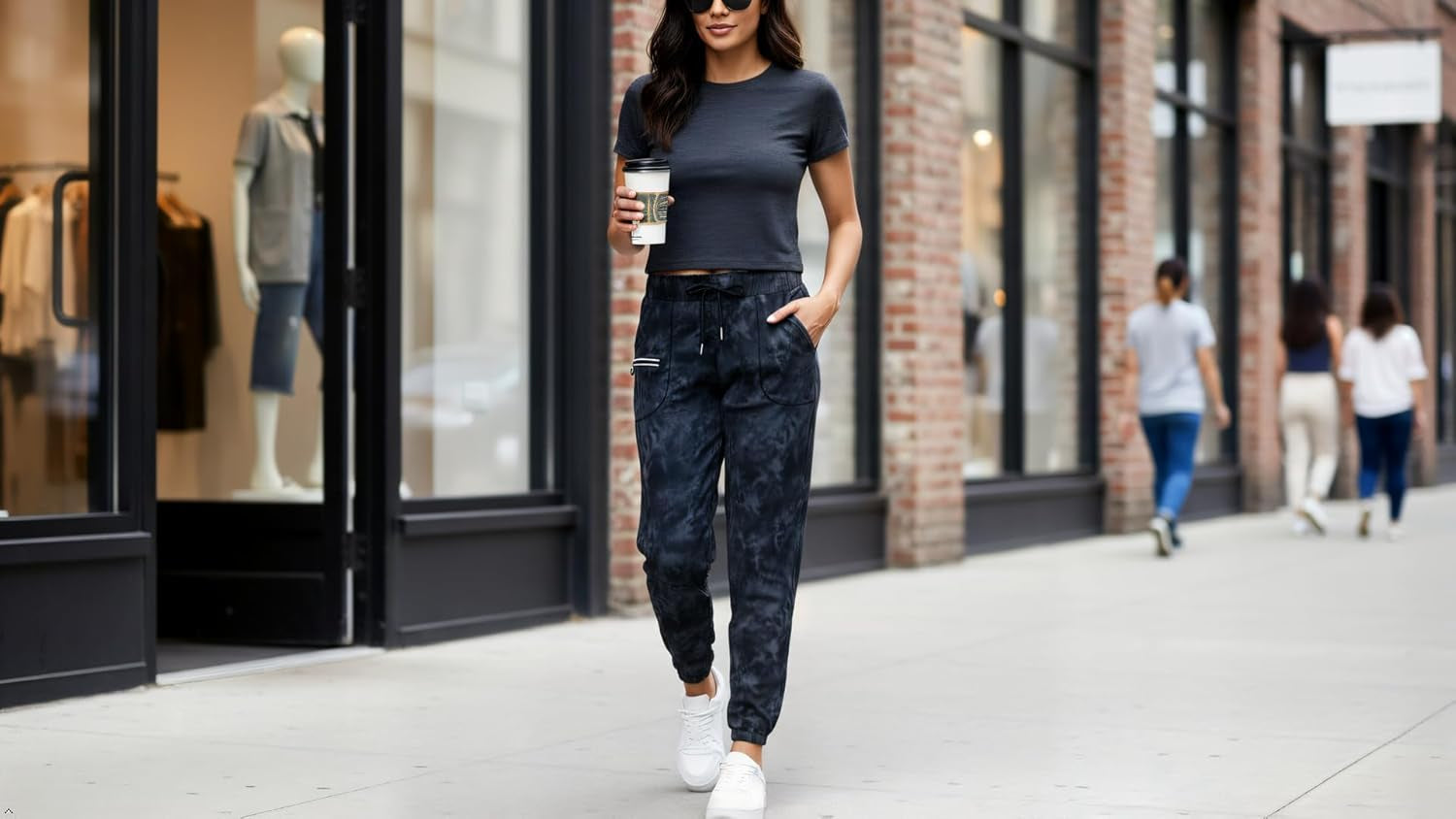 Joggers for Women with Pockets Elastic Waist Workout Sport Gym Pants Comfy Lounge Yoga Running Pants