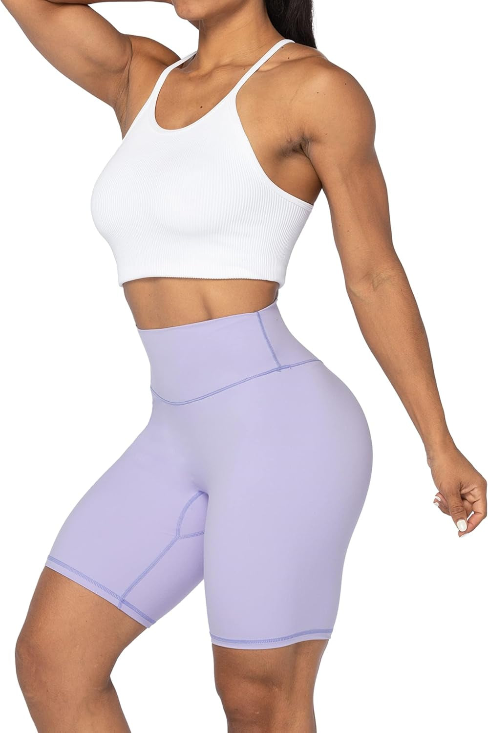 High Waist Biker Shorts for Women No Front Seam Soft Yoga Workout Gym Bike Shorts Tummy Control Squat Proof