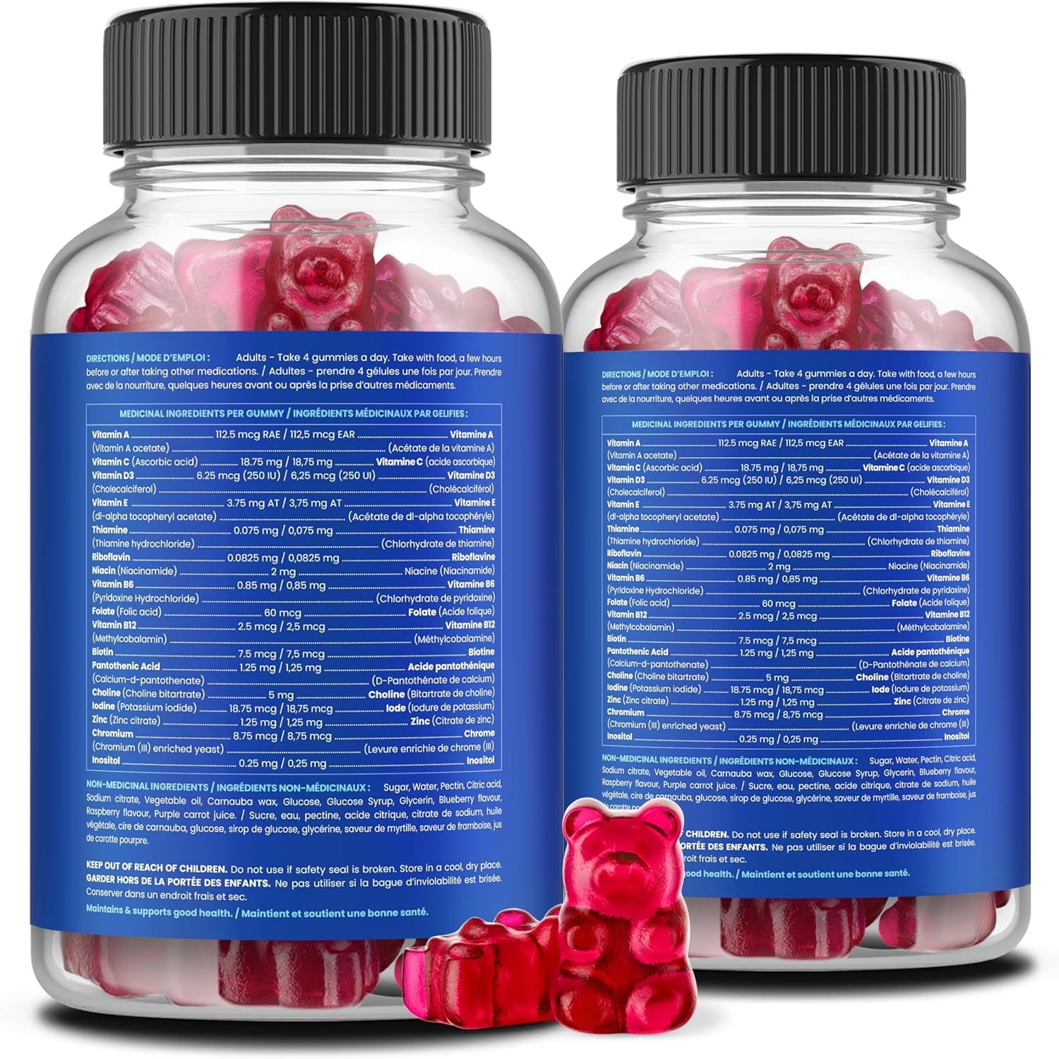 (2-Pack) Multivitamins for Men | Mens Multivitamin Gummies | Bones, Brain, Heart, Immune & Energy Supplement | Mens Vitamin A, B, C, D, E, Biotin & Folic Acid | 120 Gummy Vitamins