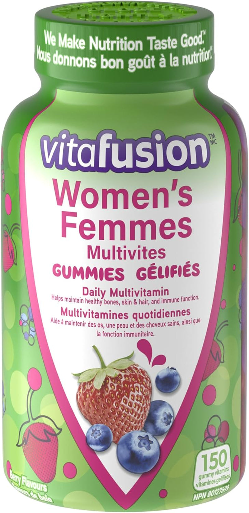 Vitafusion Women'S Multivitamin Gummies, Daily Multivitamin, Healthy Metabolism, Immune Support, Hair, Skin & Nails, Osteoporosis, 150 Count, 2.5 Month Supply, Packaging May Vary