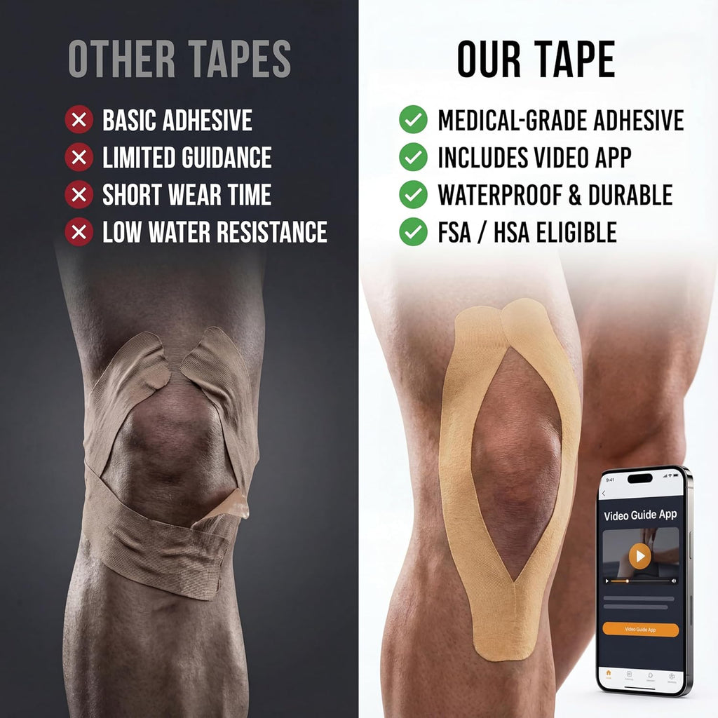 Kinesiology Tape-Incredible Support for Athletic Sports and Recovery+Free Taping Guide - Pre-Cut 2 Inch 16.4 Feet (Desert Beige + Free Taping Guide, Pack of 1)