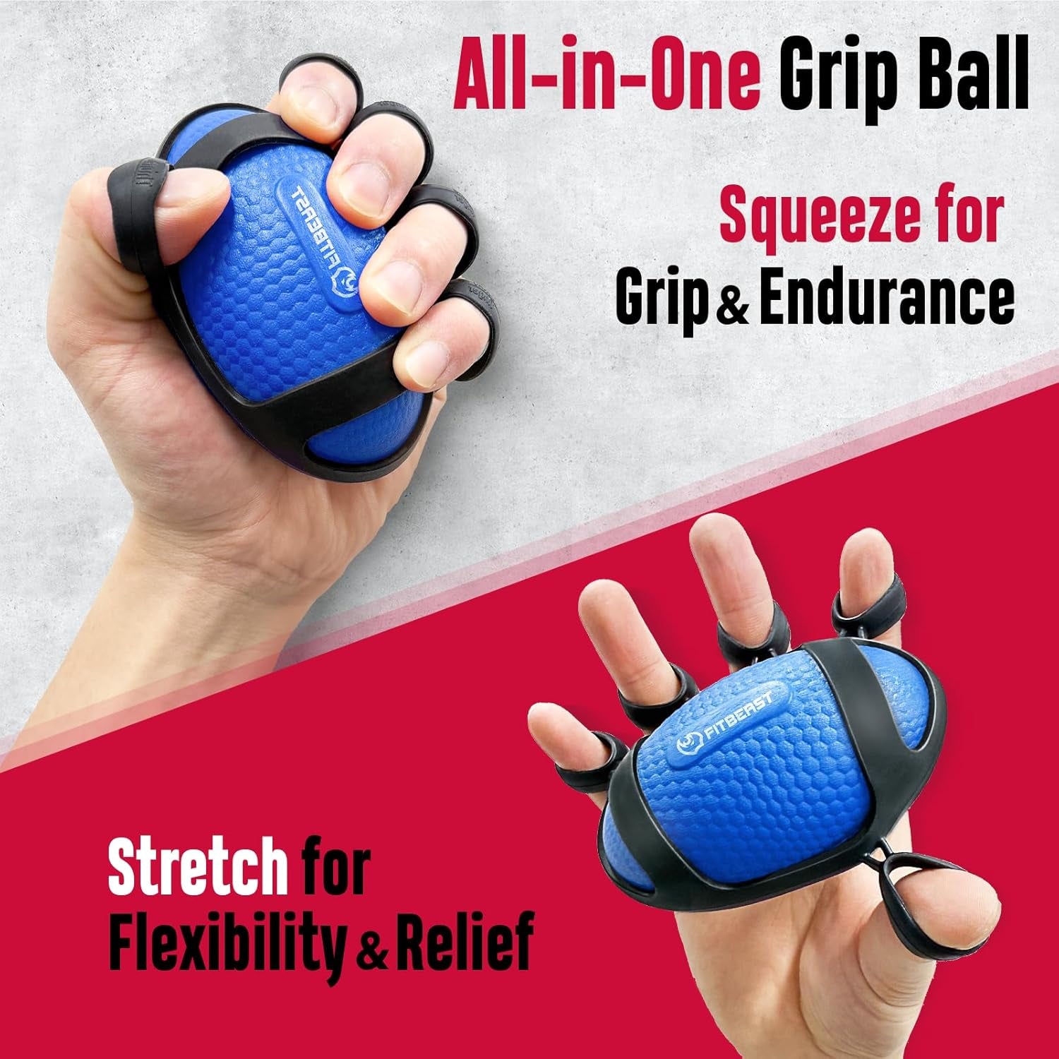 Grip Strength Trainer, Hand Gripper Strengthener Kit - 6 Pack with Adjustable Resistance Forearm Strengthener, Forearm Exerciser and Massage Balls for Hand Therapy, Grip Training