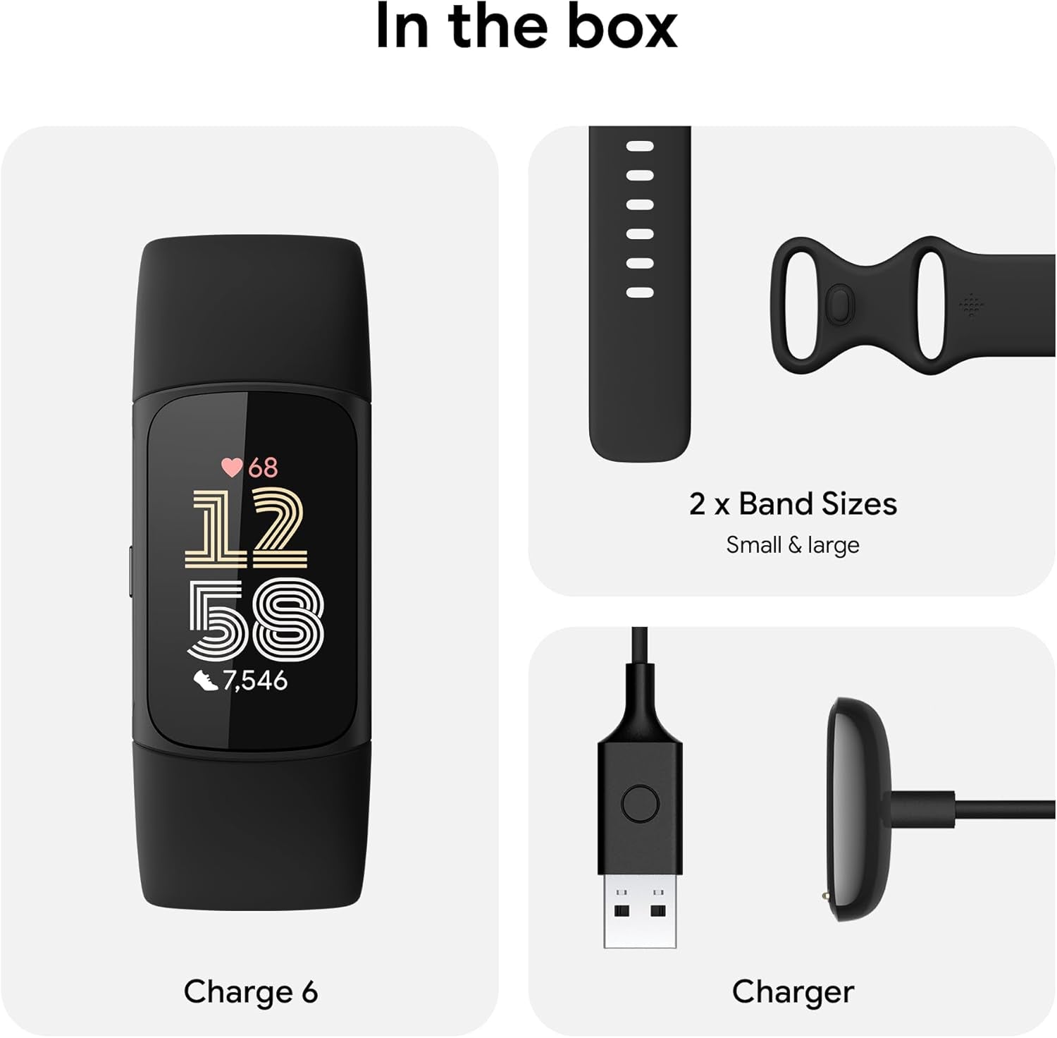 Google  Charge 6 Advanced Health and Fitness Tracker with Built-In GPS, Stress Management Tools, Sleep Tracking, 24/7 Heart Rate and More -- Black/Blac