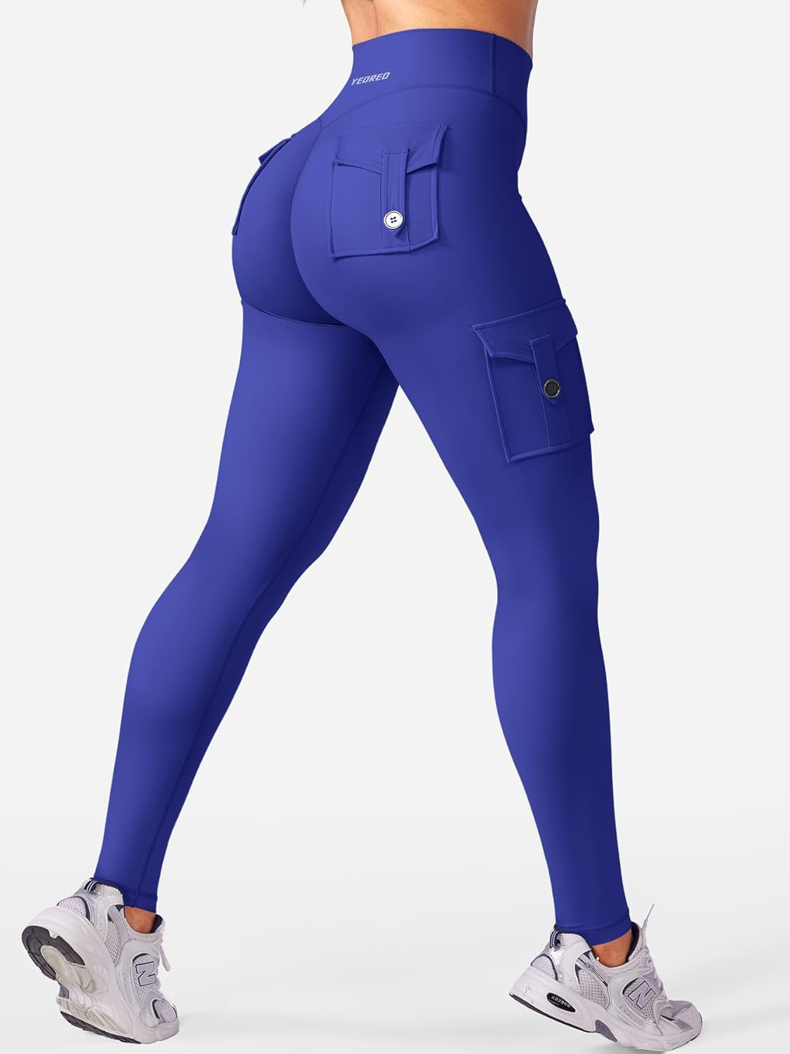 Workout Cargo Leggings with Pockets for Women No Front Seam Hidden Scrunch Hedda Leggings Compression Gym Yoga Pants