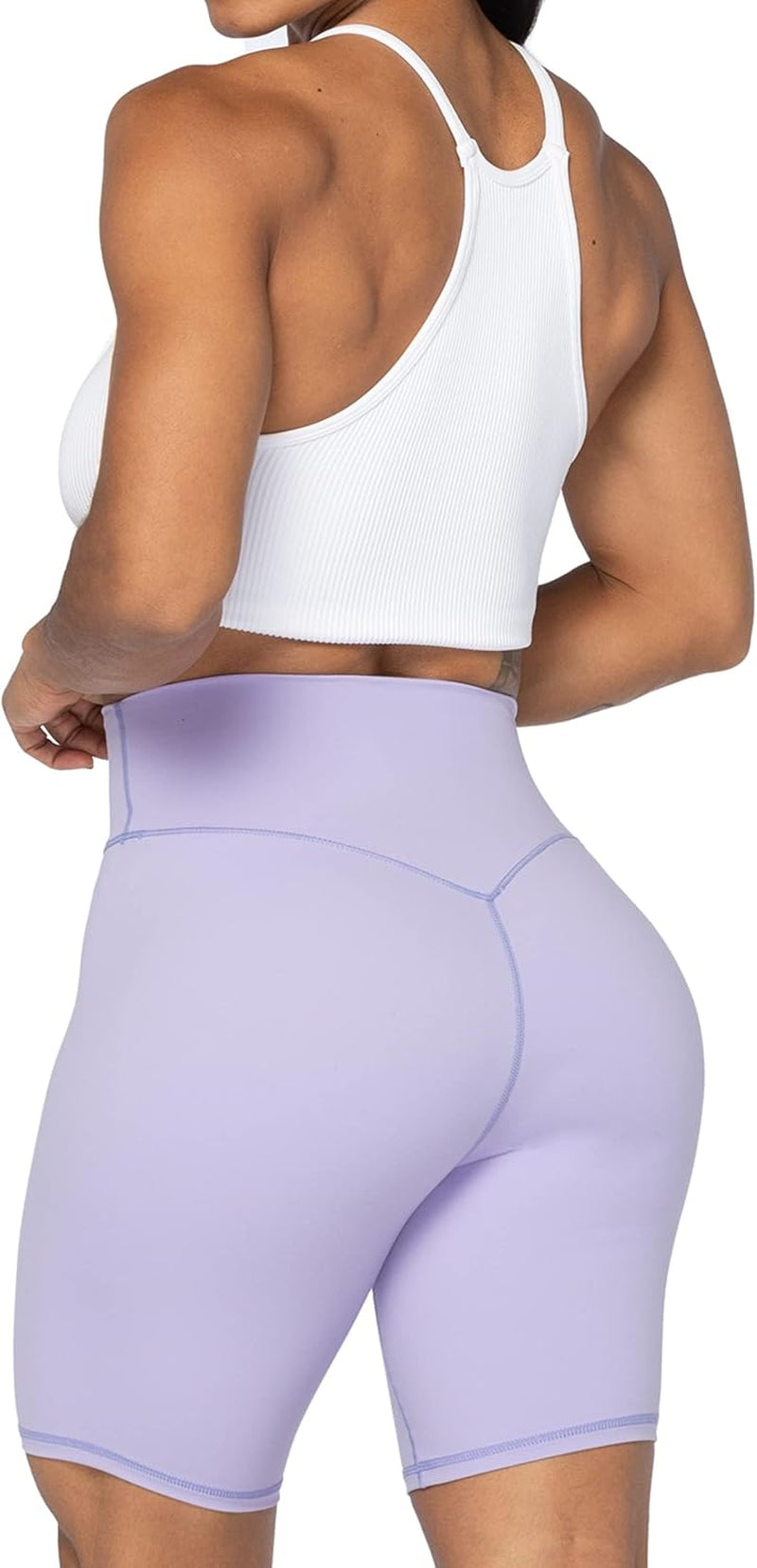 High Waist Biker Shorts for Women No Front Seam Soft Yoga Workout Gym Bike Shorts Tummy Control Squat Proof