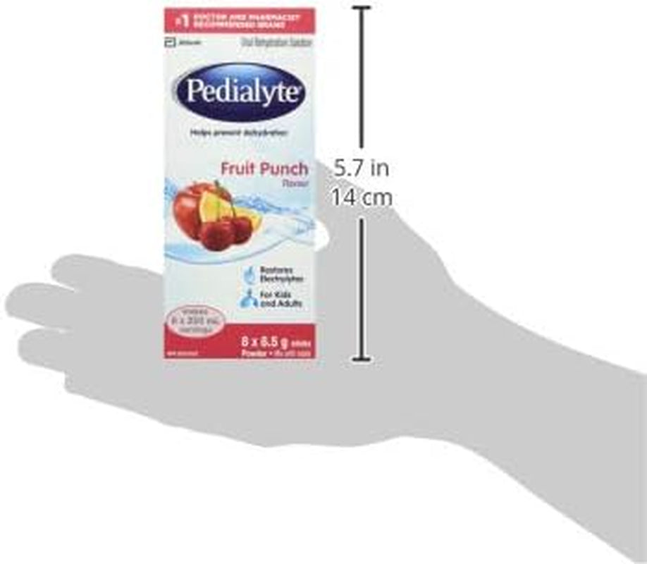 , Electrolyte Powder Sticks, Oral Rehydration Solution, Fruit Punch, 8 X 8.5 G, Electrolyte Powder Packets