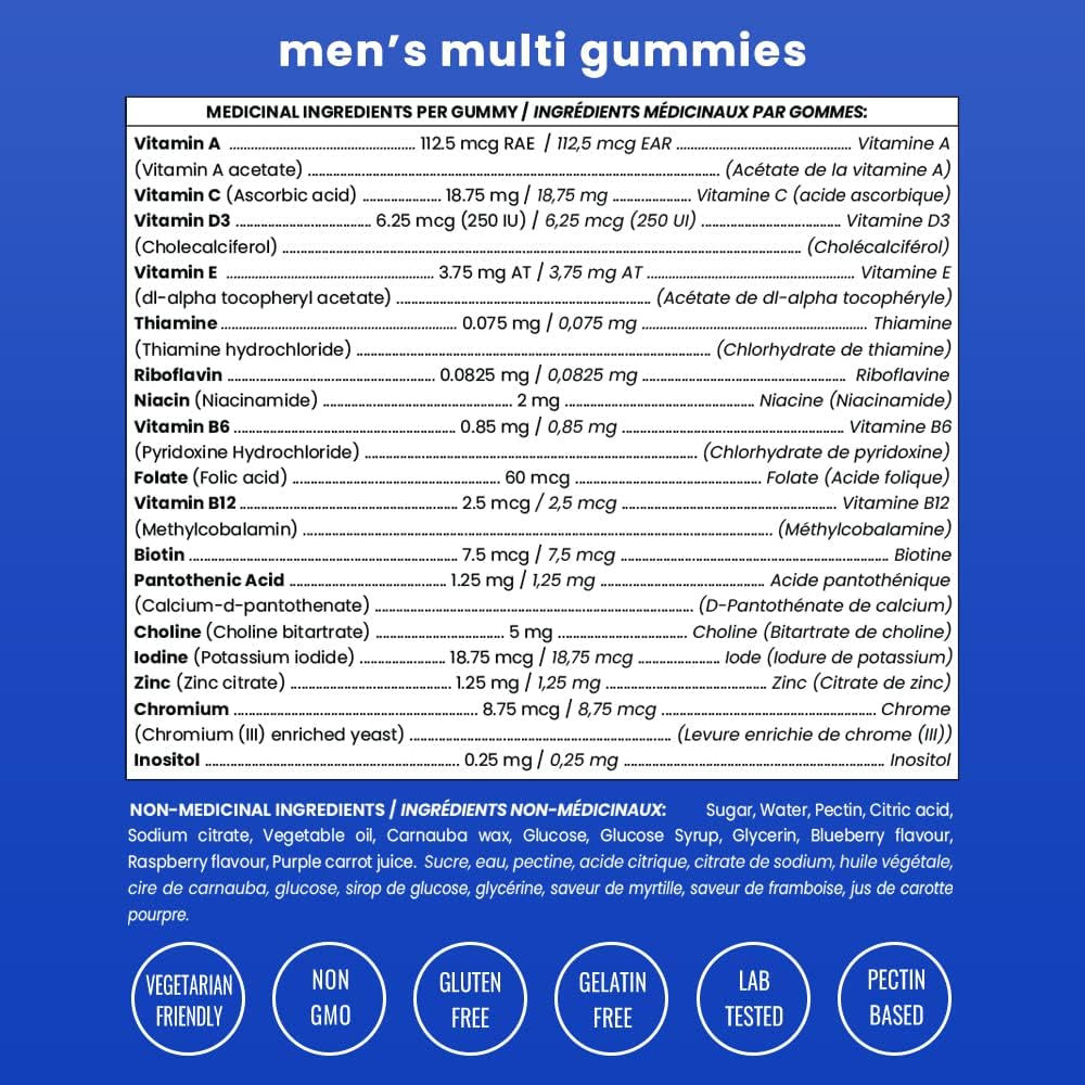 (2-Pack) Multivitamins for Men | Mens Multivitamin Gummies | Bones, Brain, Heart, Immune & Energy Supplement | Mens Vitamin A, B, C, D, E, Biotin & Folic Acid | 120 Gummy Vitamins