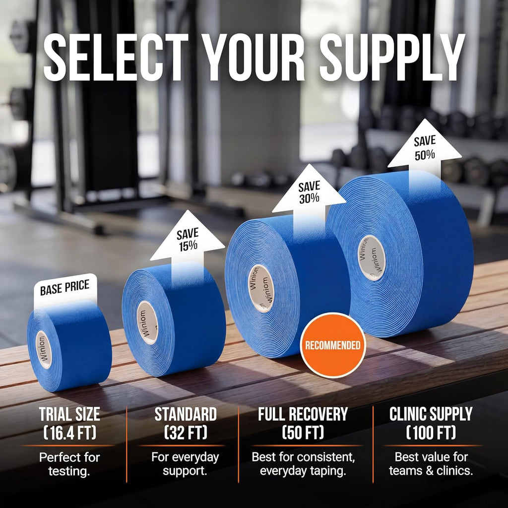 Kinesiology Tape-Incredible Support for Athletic Sports and Recovery+Free Taping Guide - Uncut 2 Inch 16.4 Feet Roll (Navy Blue + Free Taping Guide, Pack of 1)