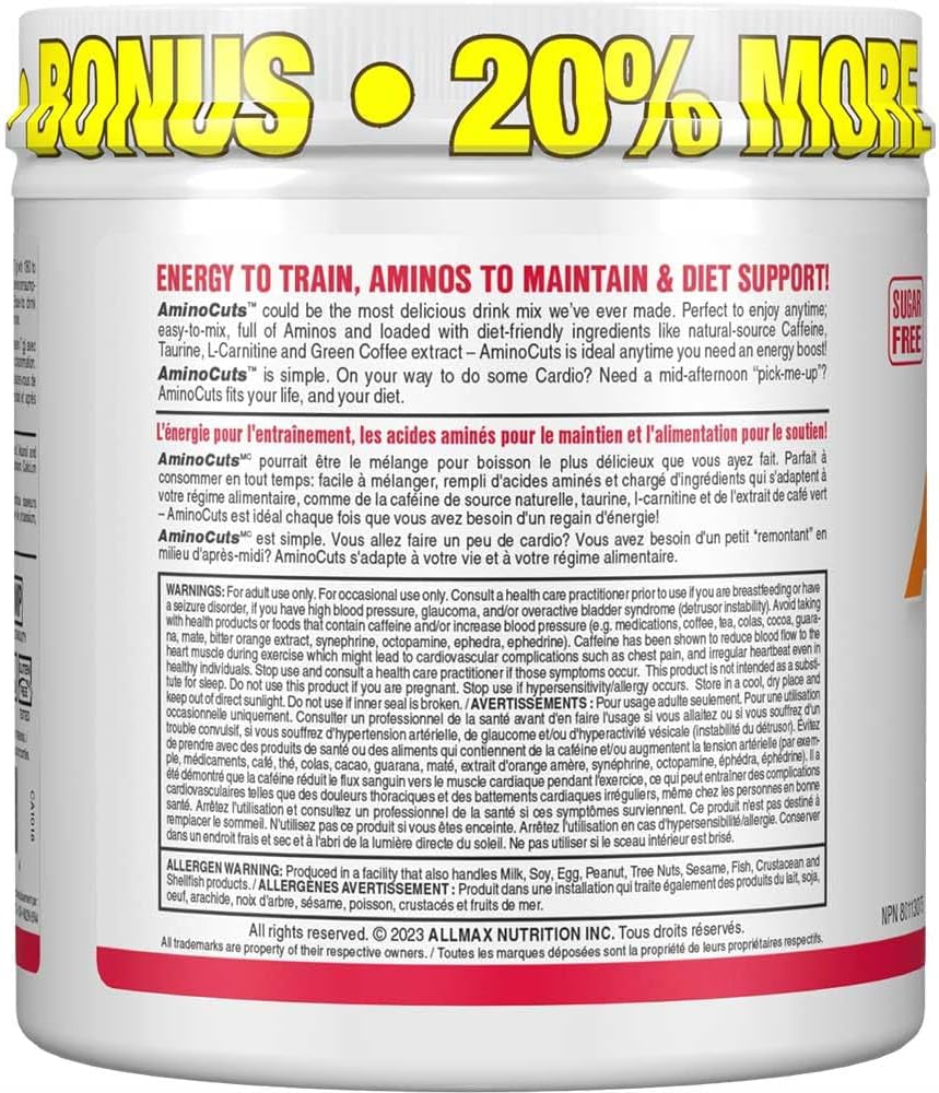 - AMINOCUTS (A:CUTS) - Weight-Management BCAA (L-Carnitine + Taurine + Eaas) - Goji Berry - Dye Free - 252 Gram - 36 Servings