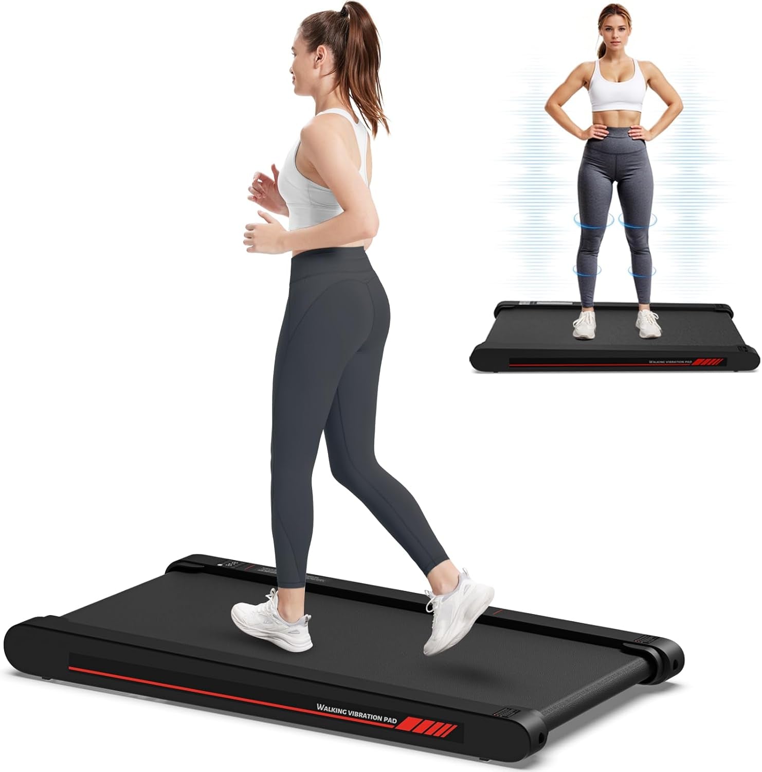 4 in 1 Walking Vibration Pad Treadmill, Walking Treadmill Pad for Home with Remote Control and APP